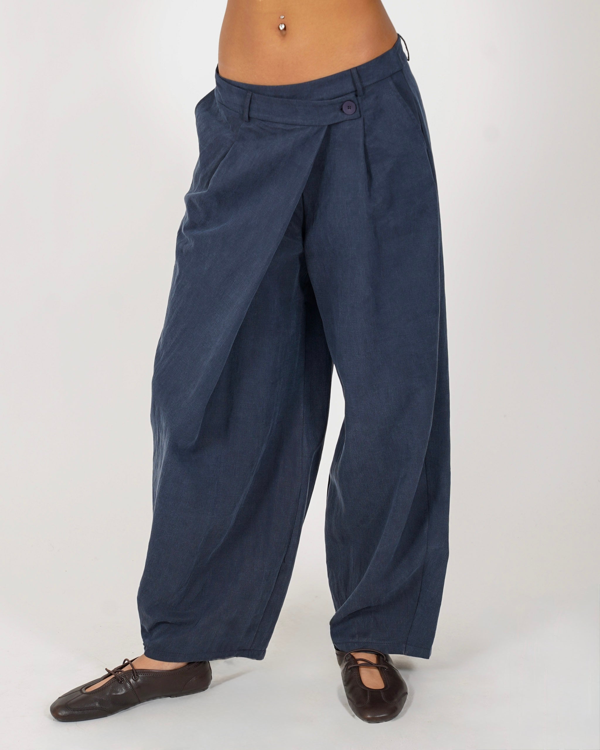 Pantaloni con baschina e gamba larga - Celine