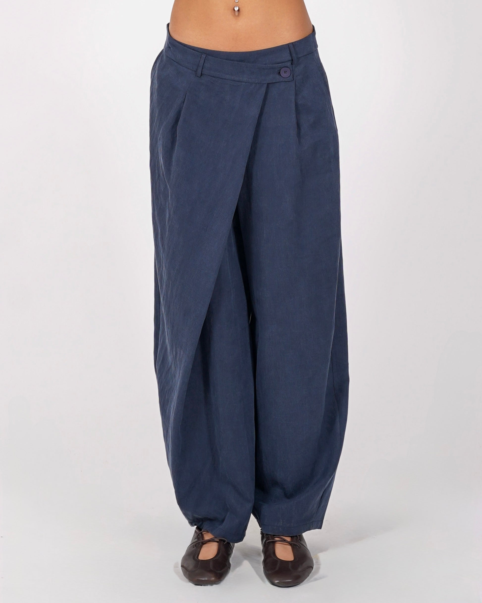 Pantaloni con baschina e gamba larga - Celine