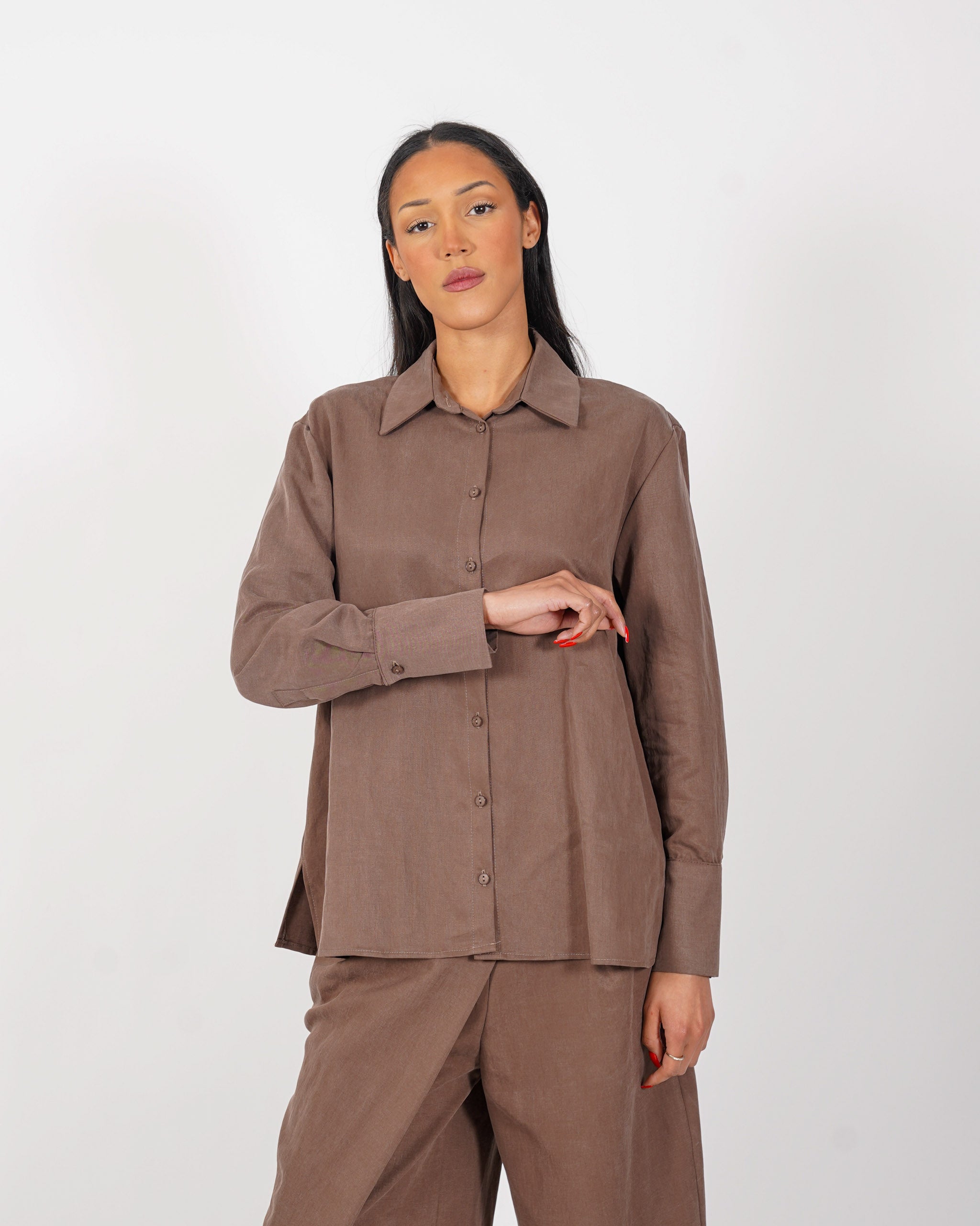 Camicia over con dettaglio sul lato - Desideria