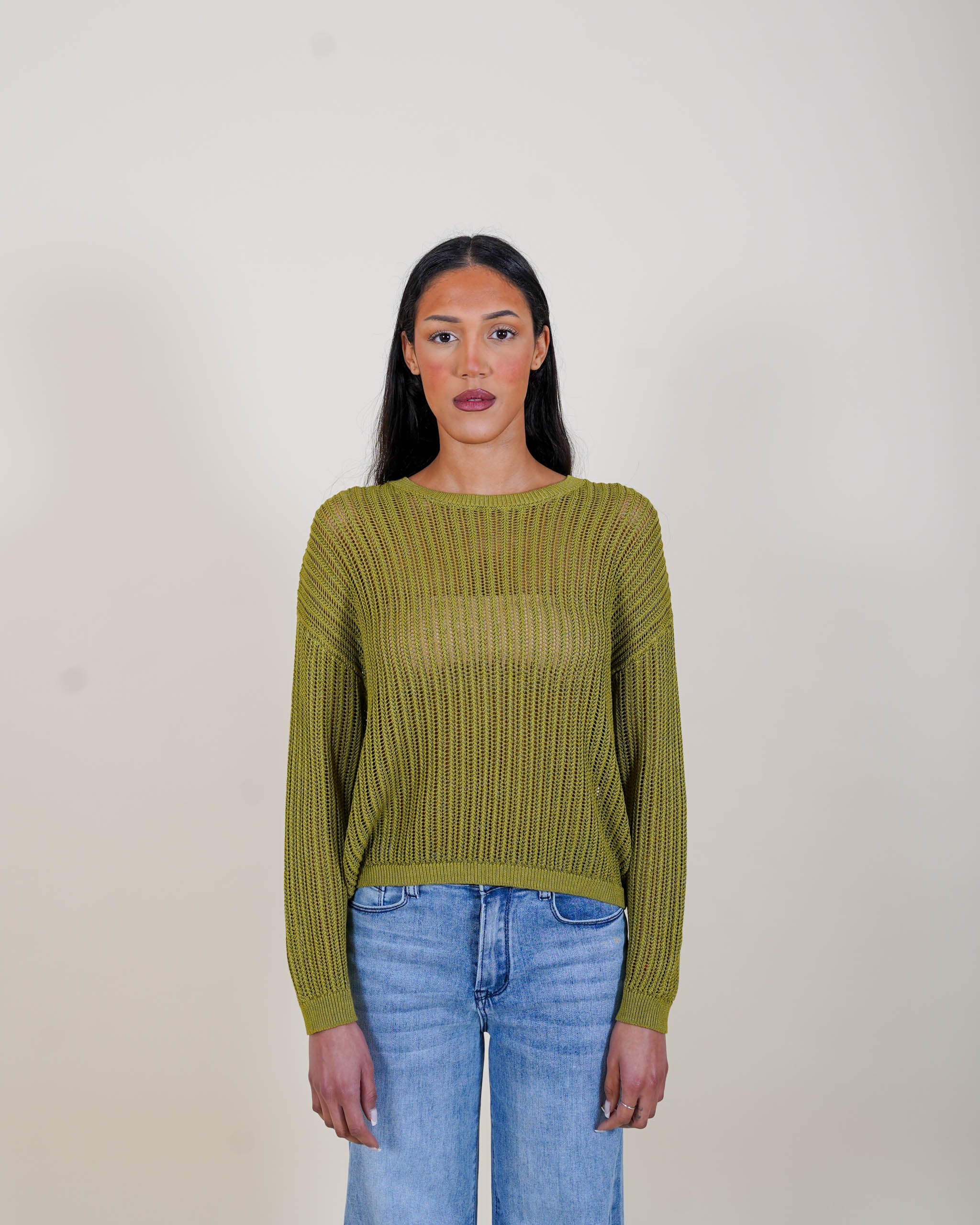 Maglia girocollo traforata - Fuffy