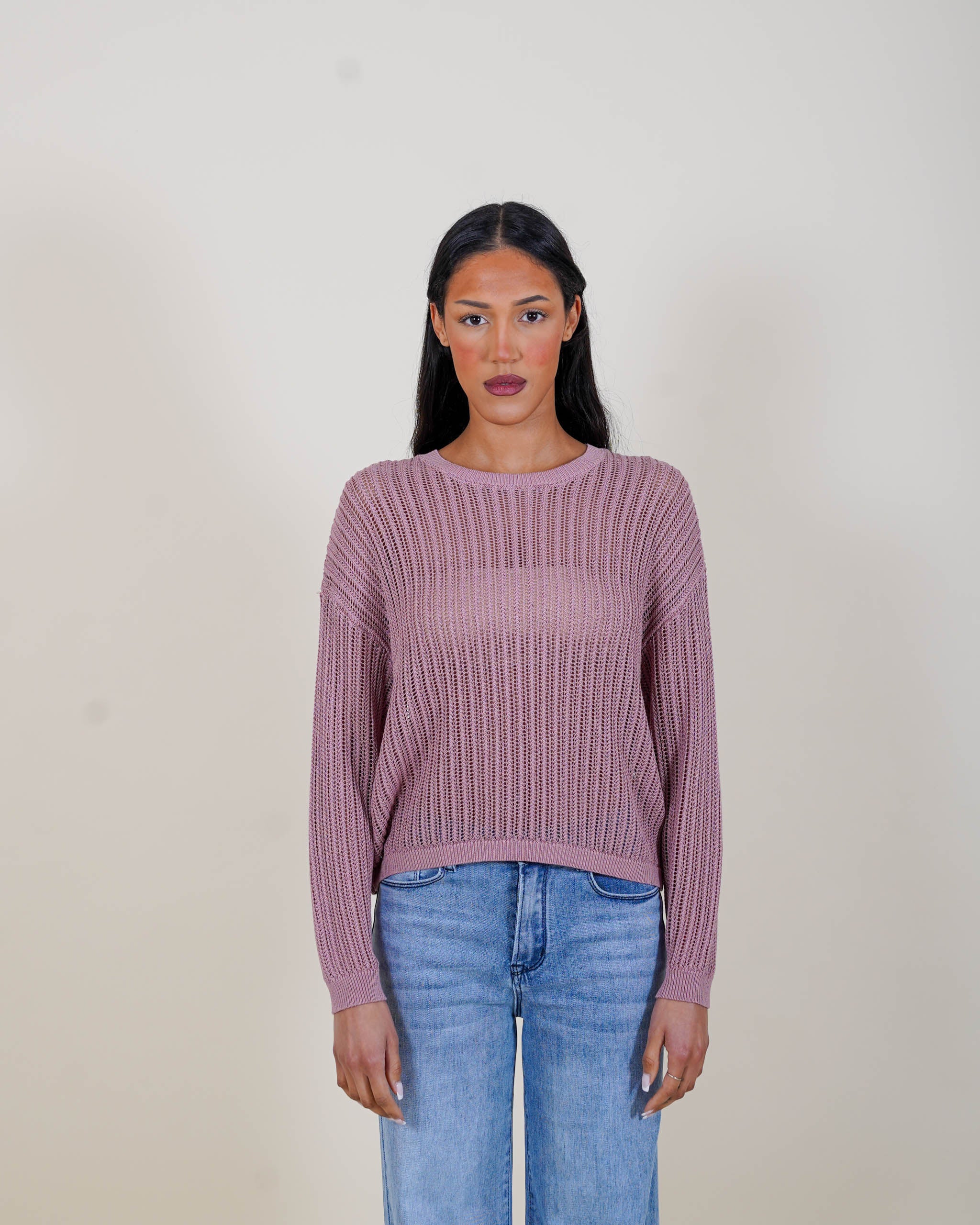 Maglia girocollo traforata - Fuffy