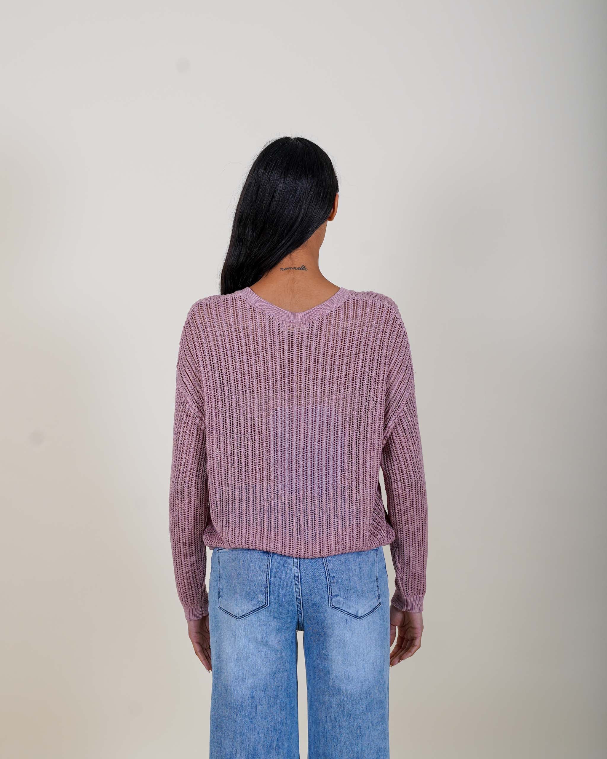 Maglia girocollo traforata - Fuffy