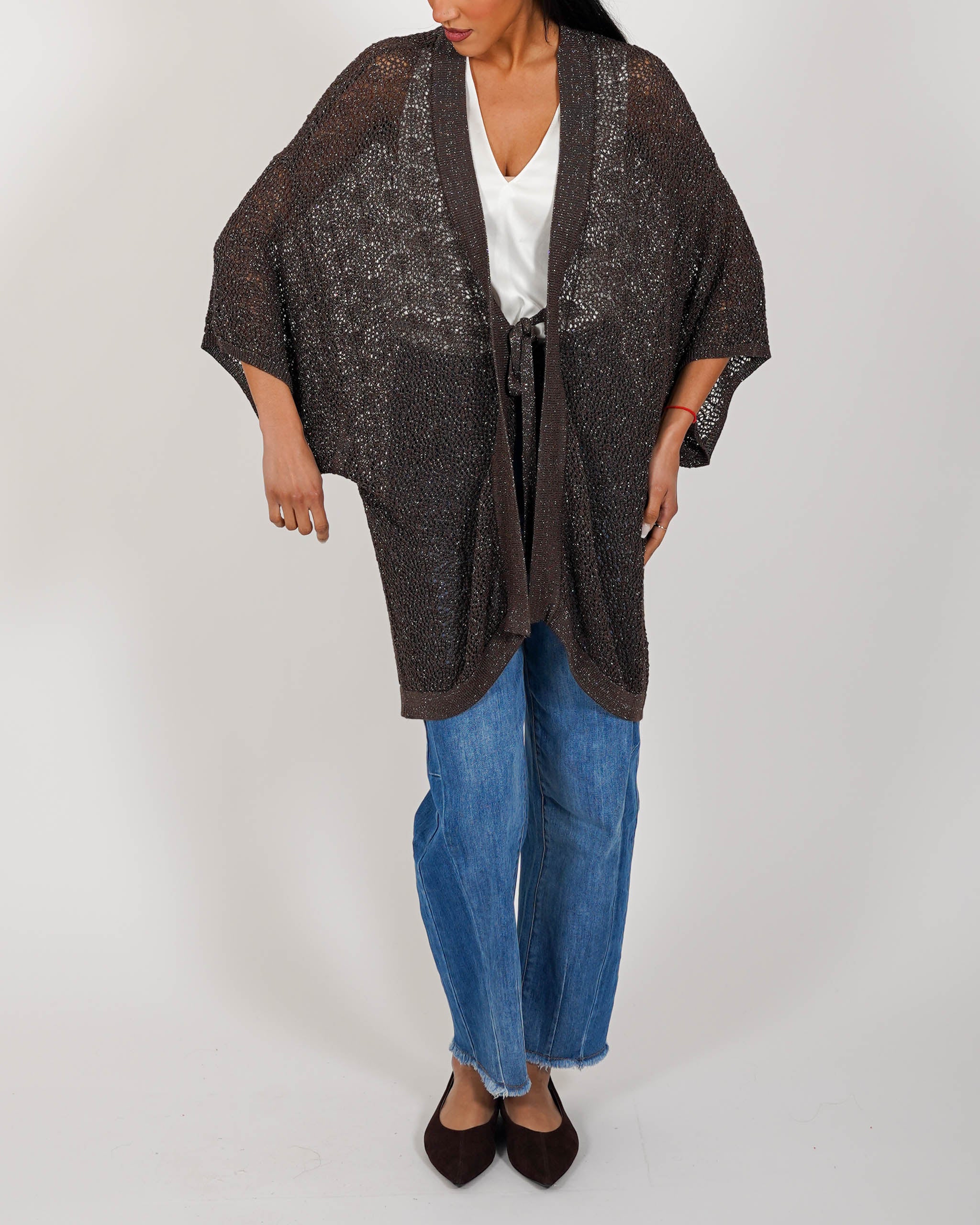 Kimono over in macramè di viscosa - Falaride