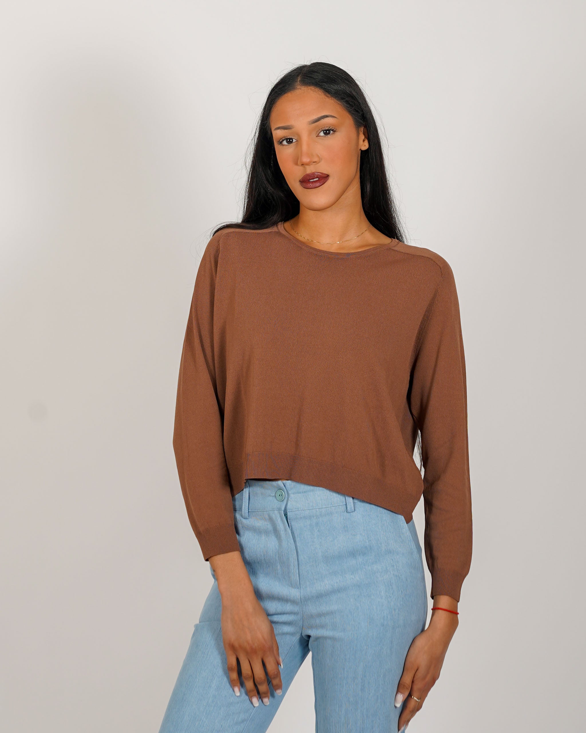 Maglia girocollo in mano viscosa - Fermilde