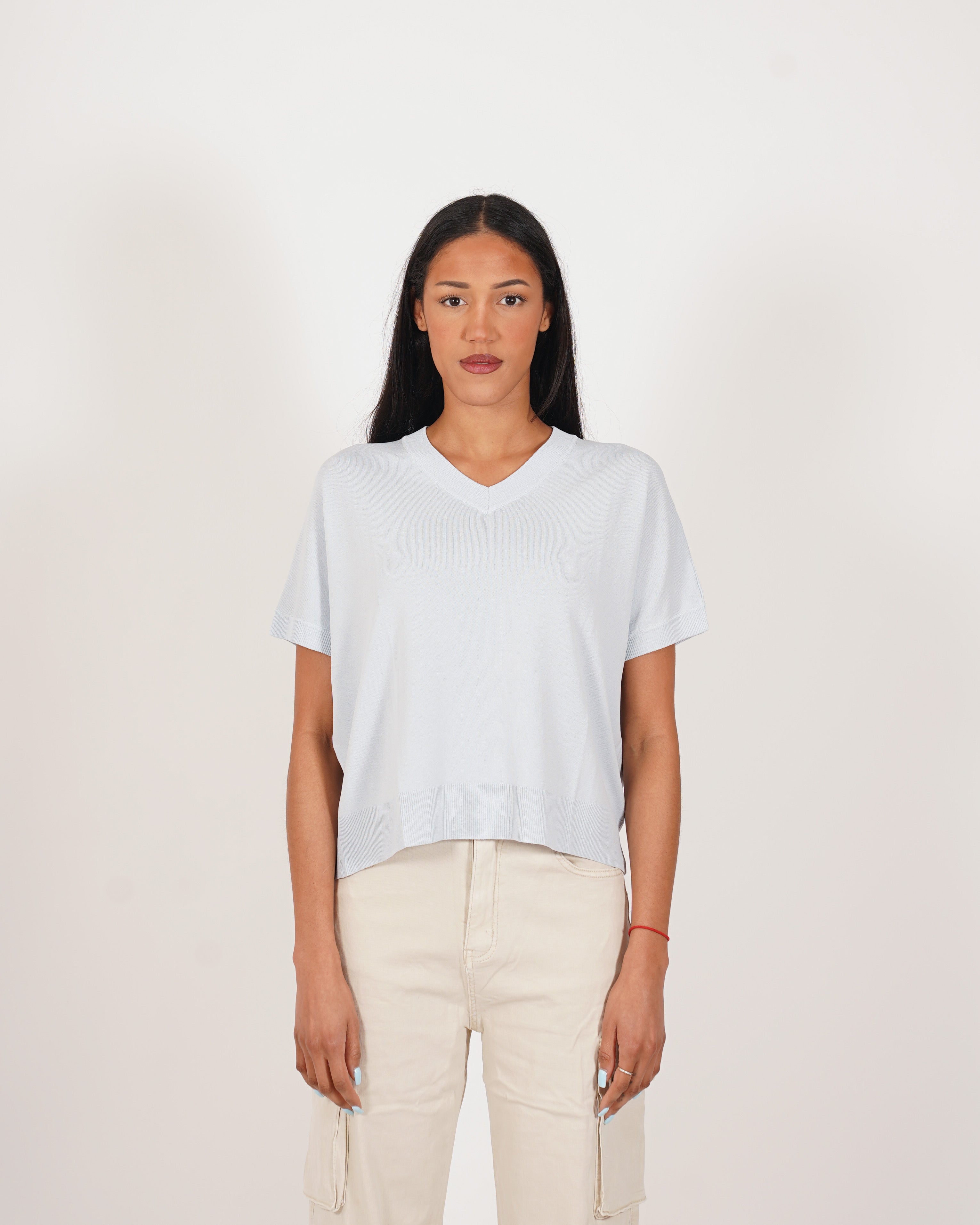 Maglia scollo a v in filo di viscosa- Fervida
