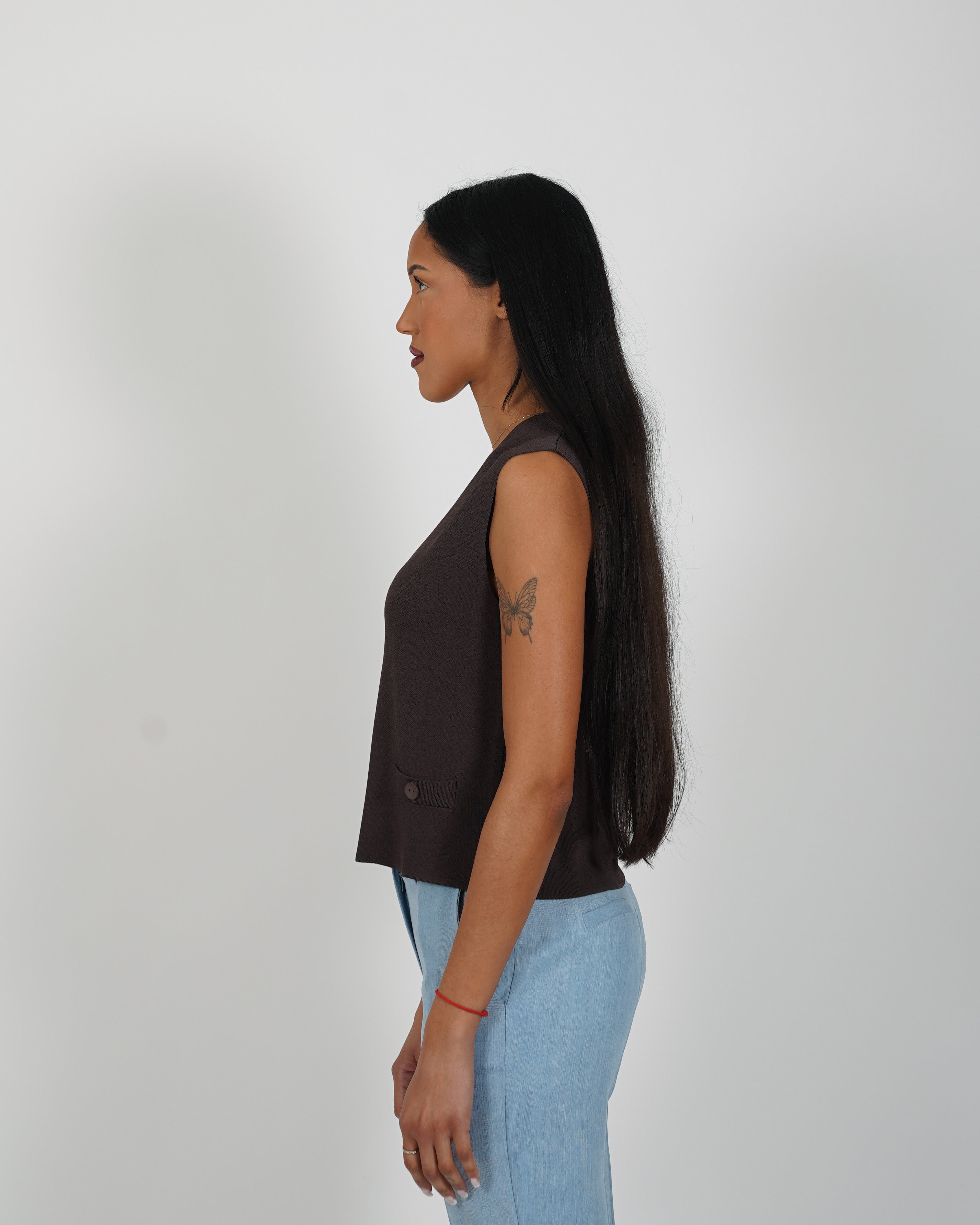 Gilet monopetto in mano viscosa - Macedonia