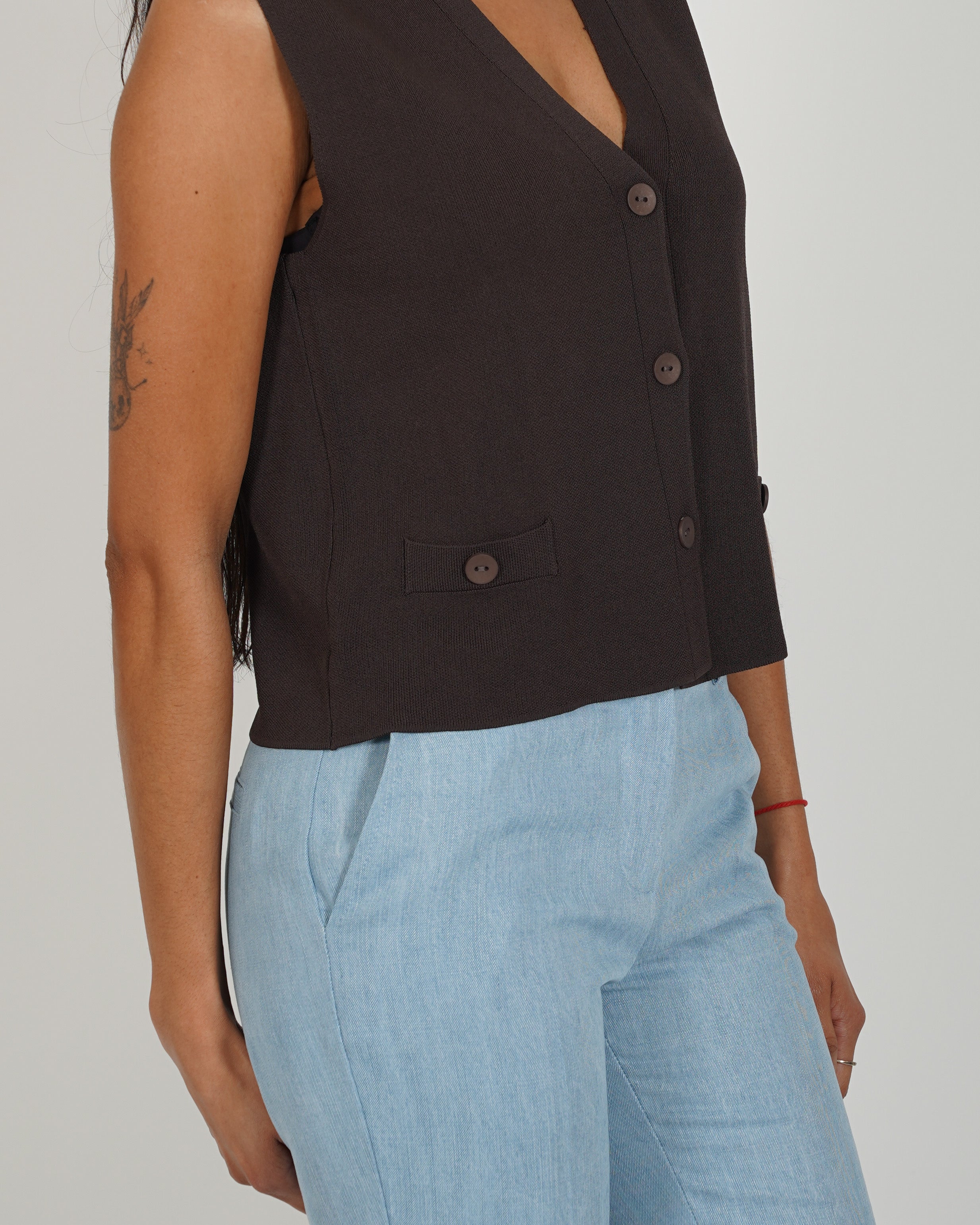 Gilet monopetto in mano viscosa - Macedonia