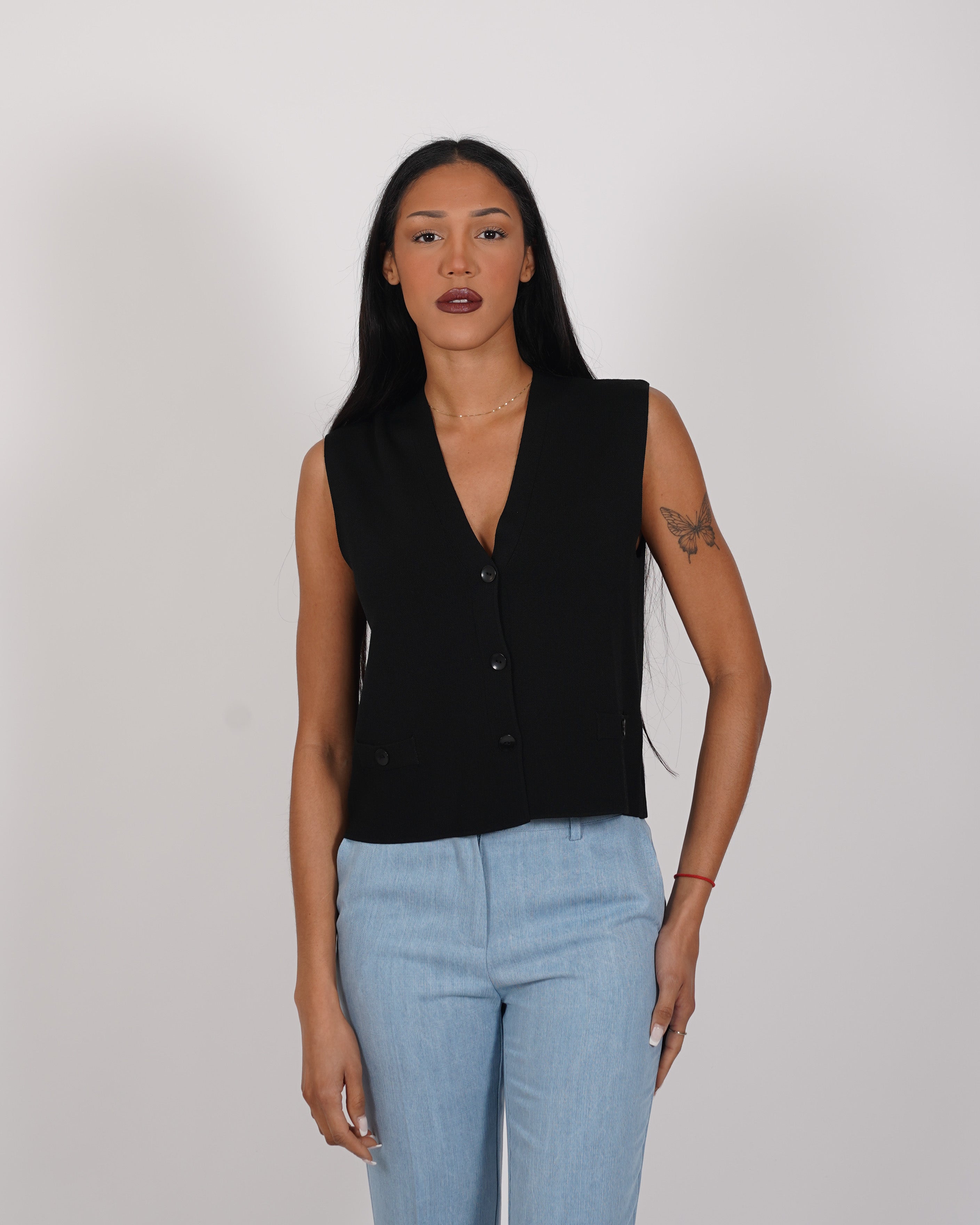 Gilet monopetto in mano viscosa - Macedonia