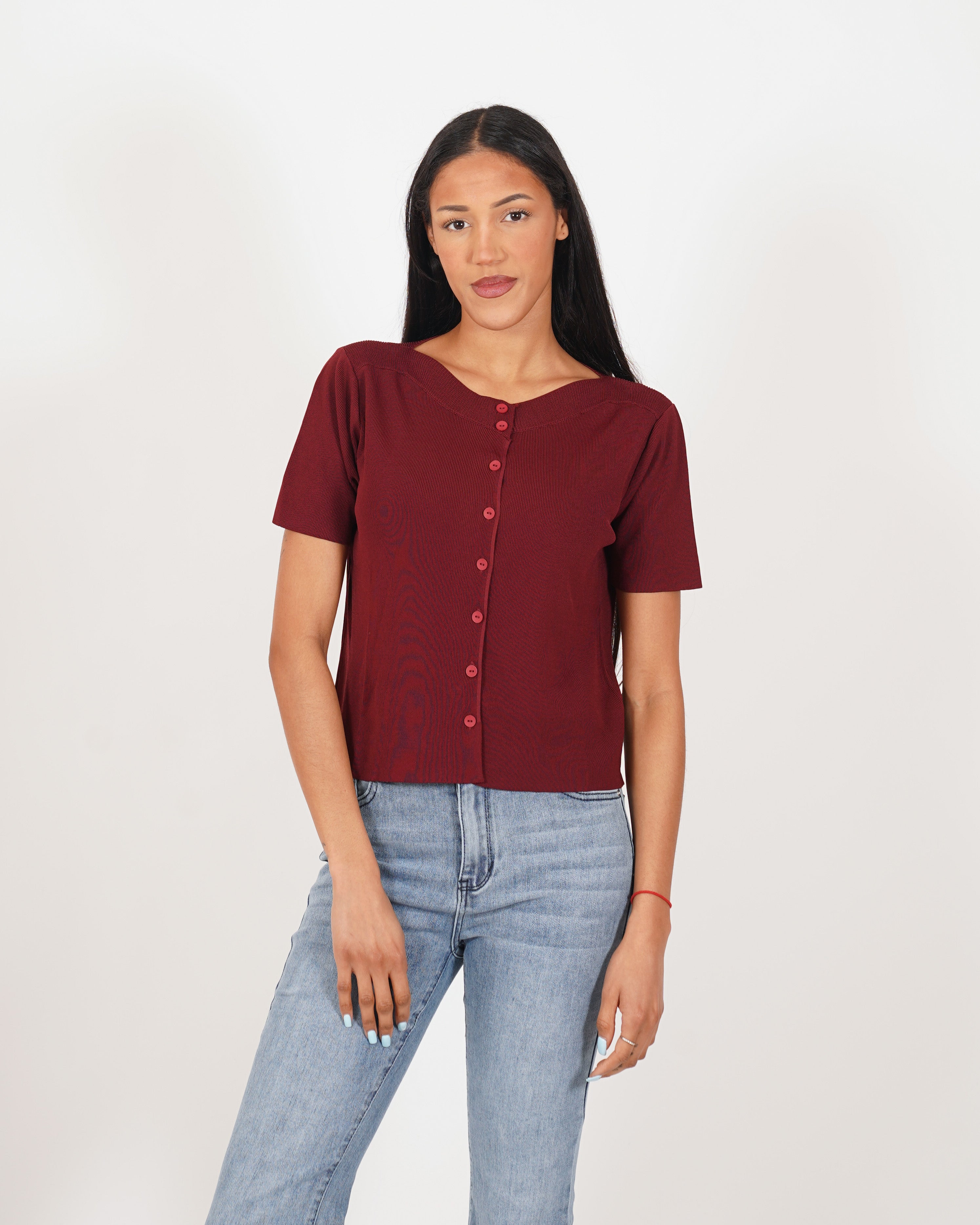 Cardigan in maglia con bottoni tono su tono - Maida