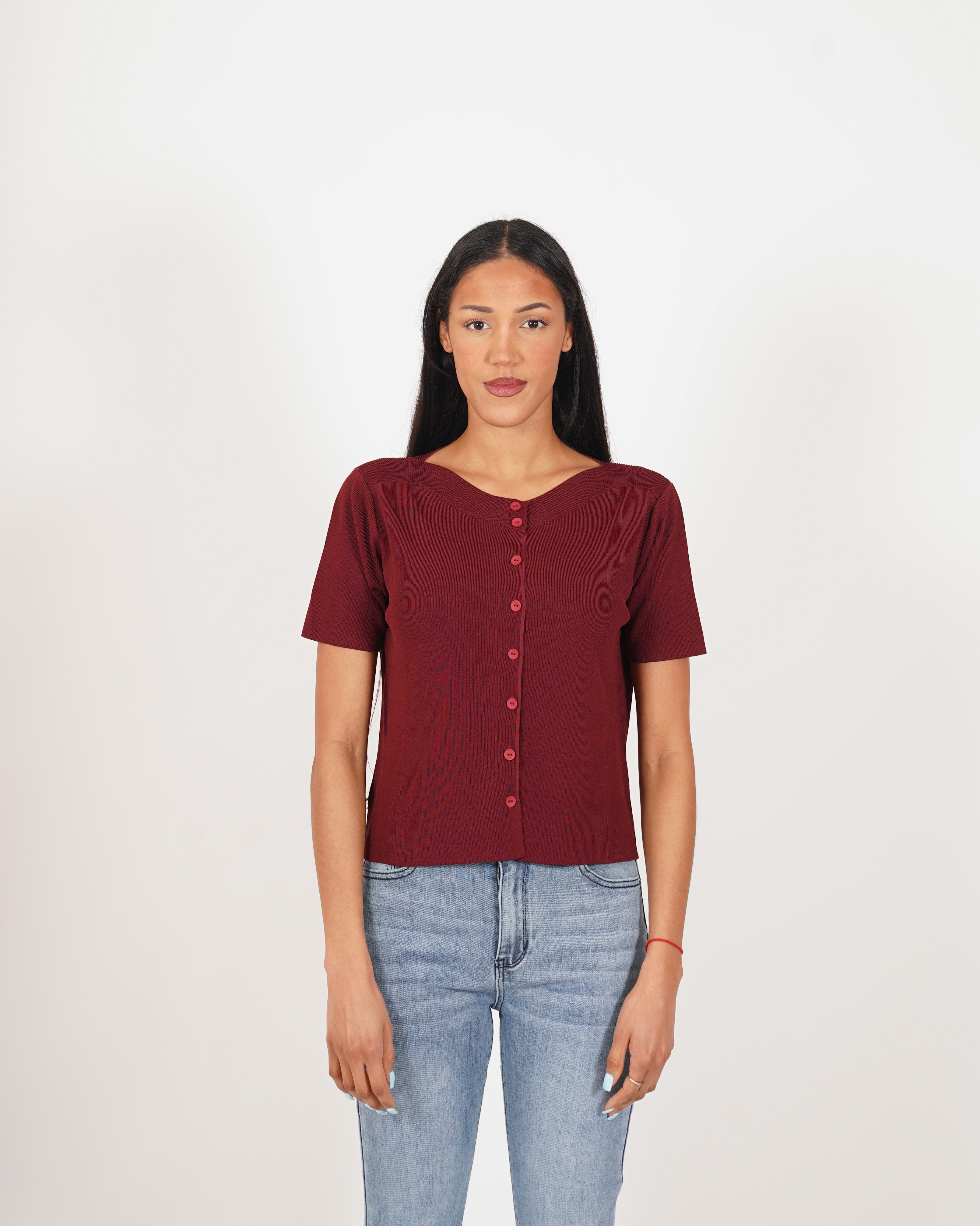 Cardigan in maglia con bottoni tono su tono - Maida