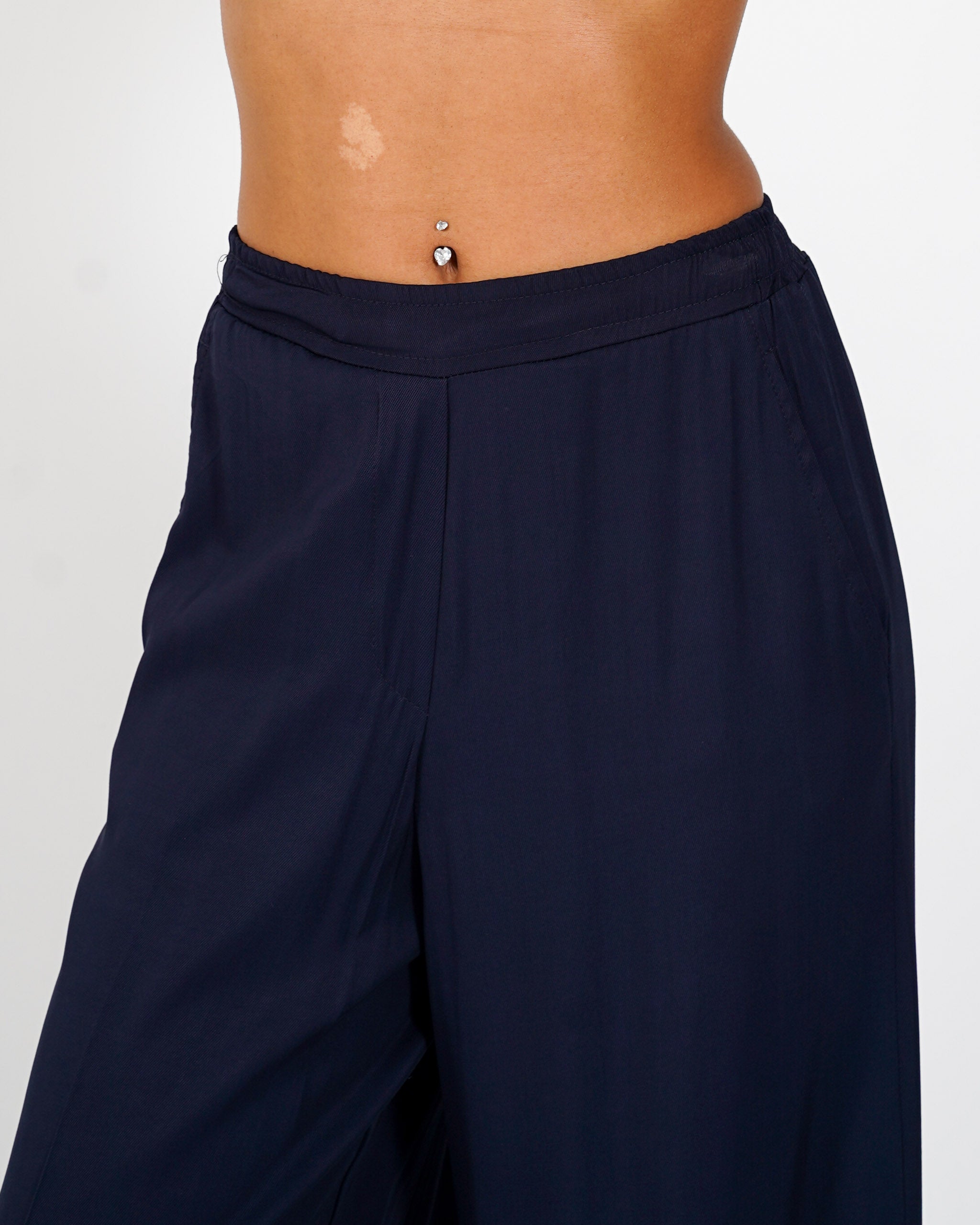 Pantaloni felpa con baschina e gamba larga - Gandolfa