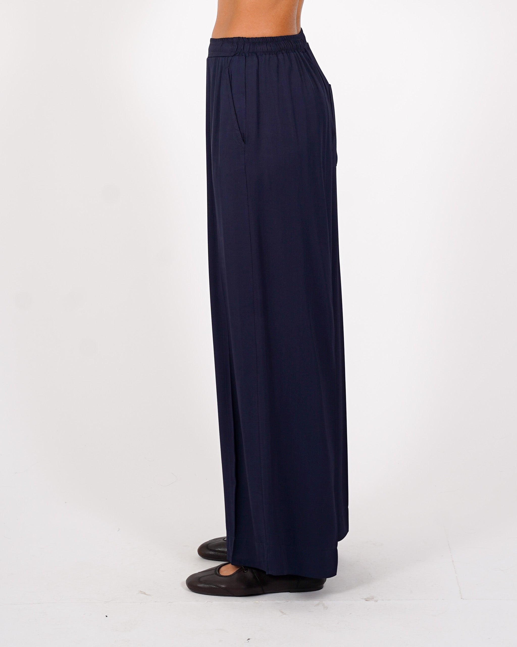 Pantaloni felpa con baschina e gamba larga - Gandolfa