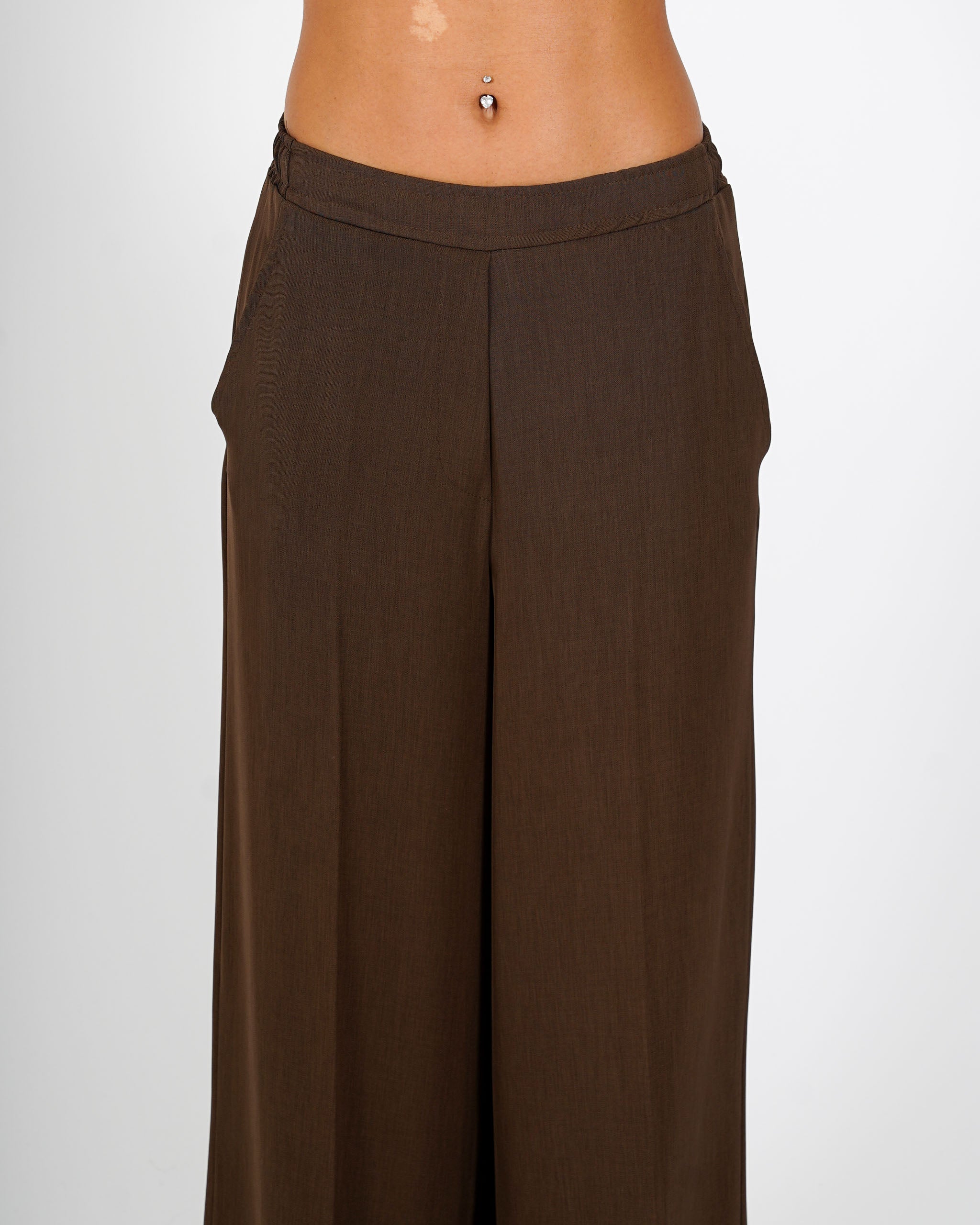 Pantaloni felpa con baschina e gamba larga - Gandolfa