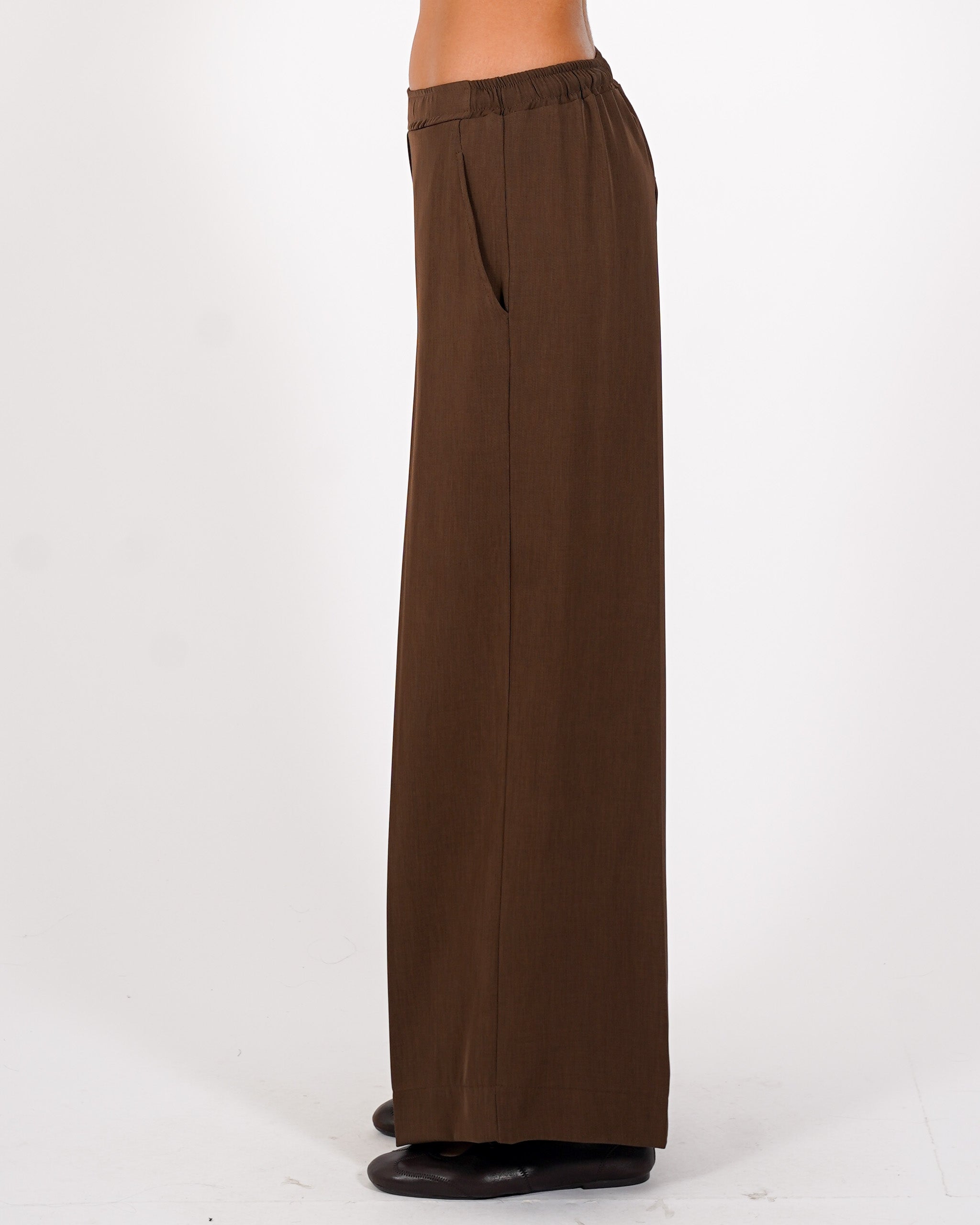 Pantaloni felpa con baschina e gamba larga - Gandolfa