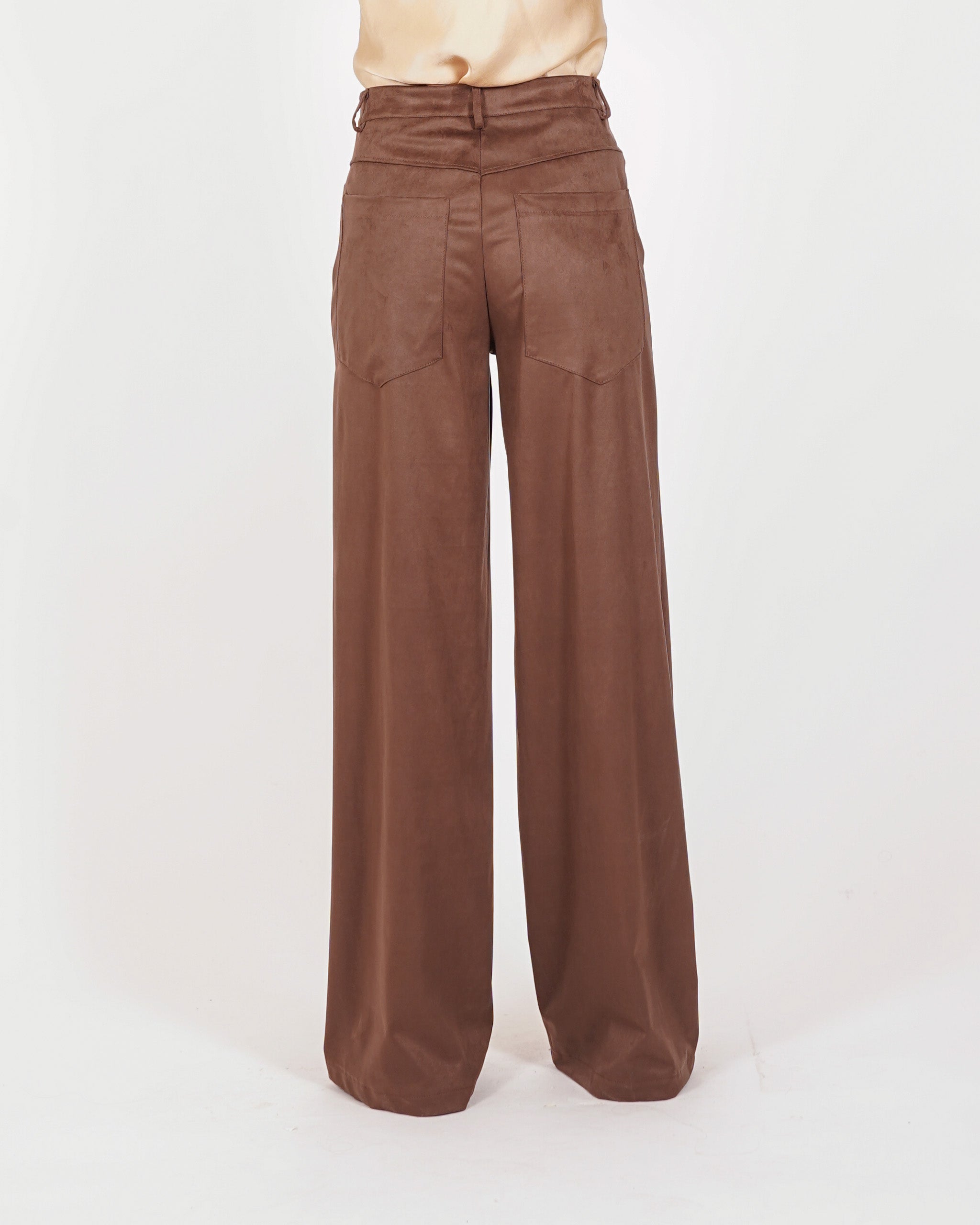 Pantaloni regular in ecocamoscio - Monotona