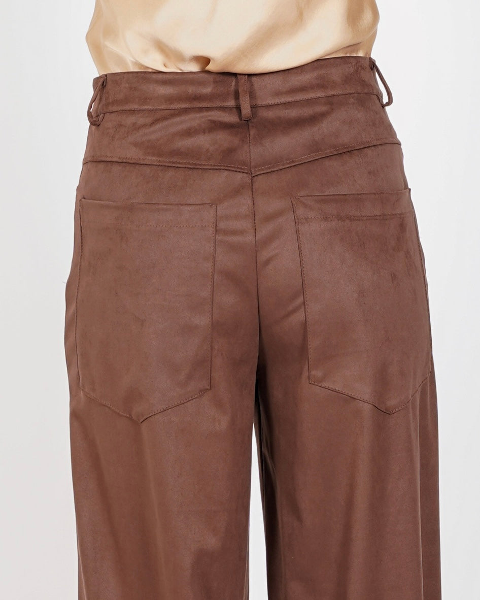 Pantaloni regular in ecocamoscio - Monotona