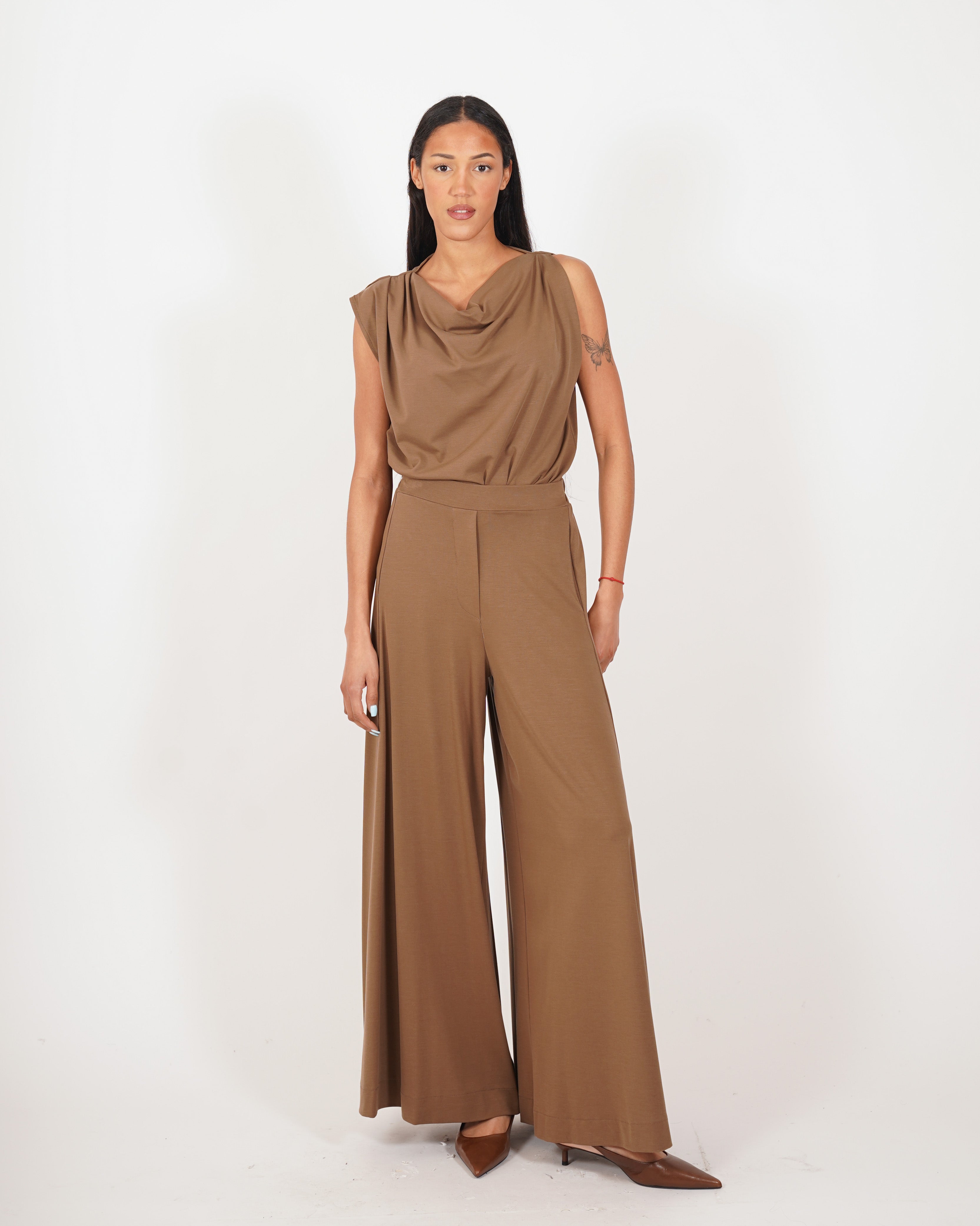 Pantaloni con baschina e gamba larga - Karenn