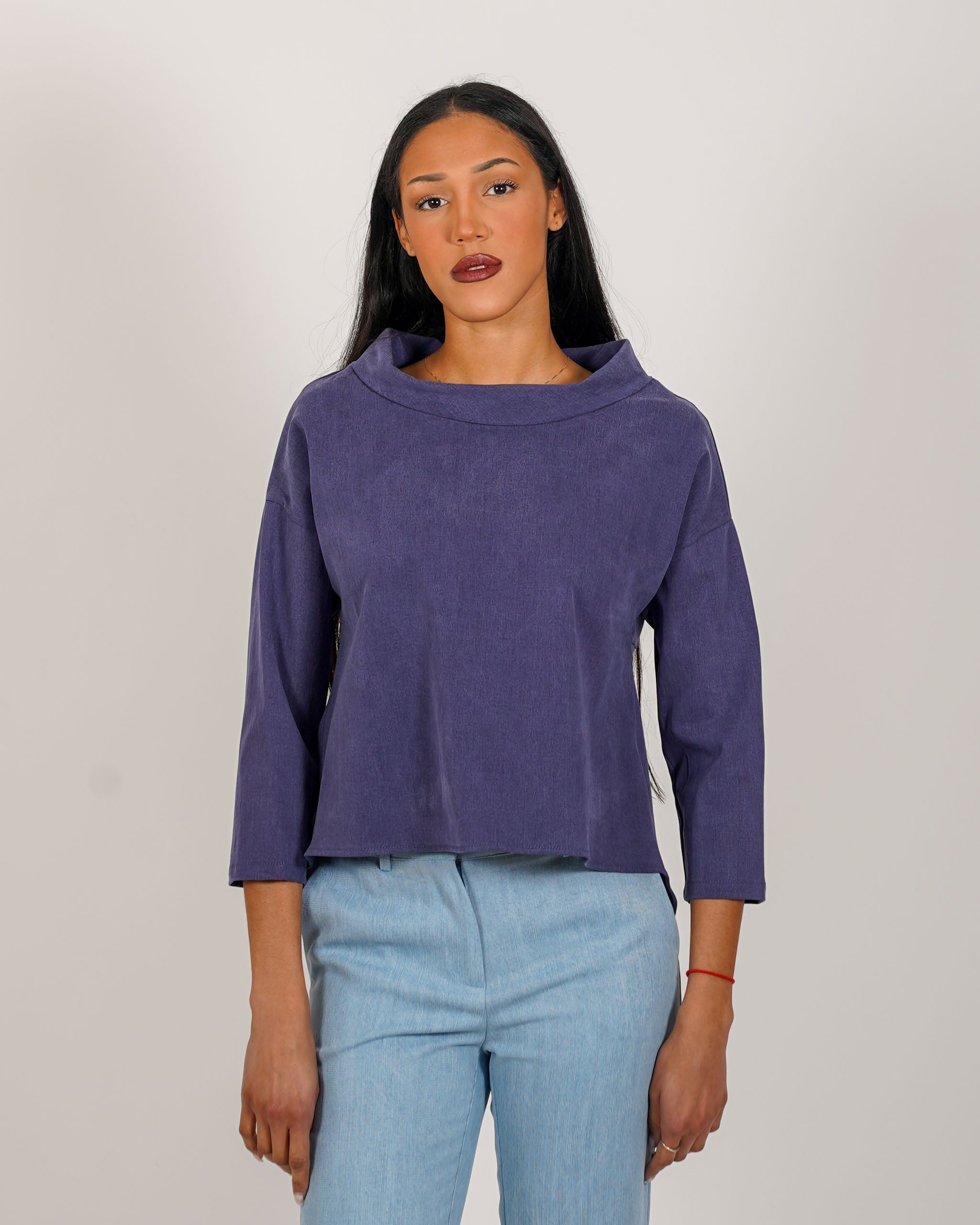 Felpa over con collo a cratere in punto stoffa - Cassibile