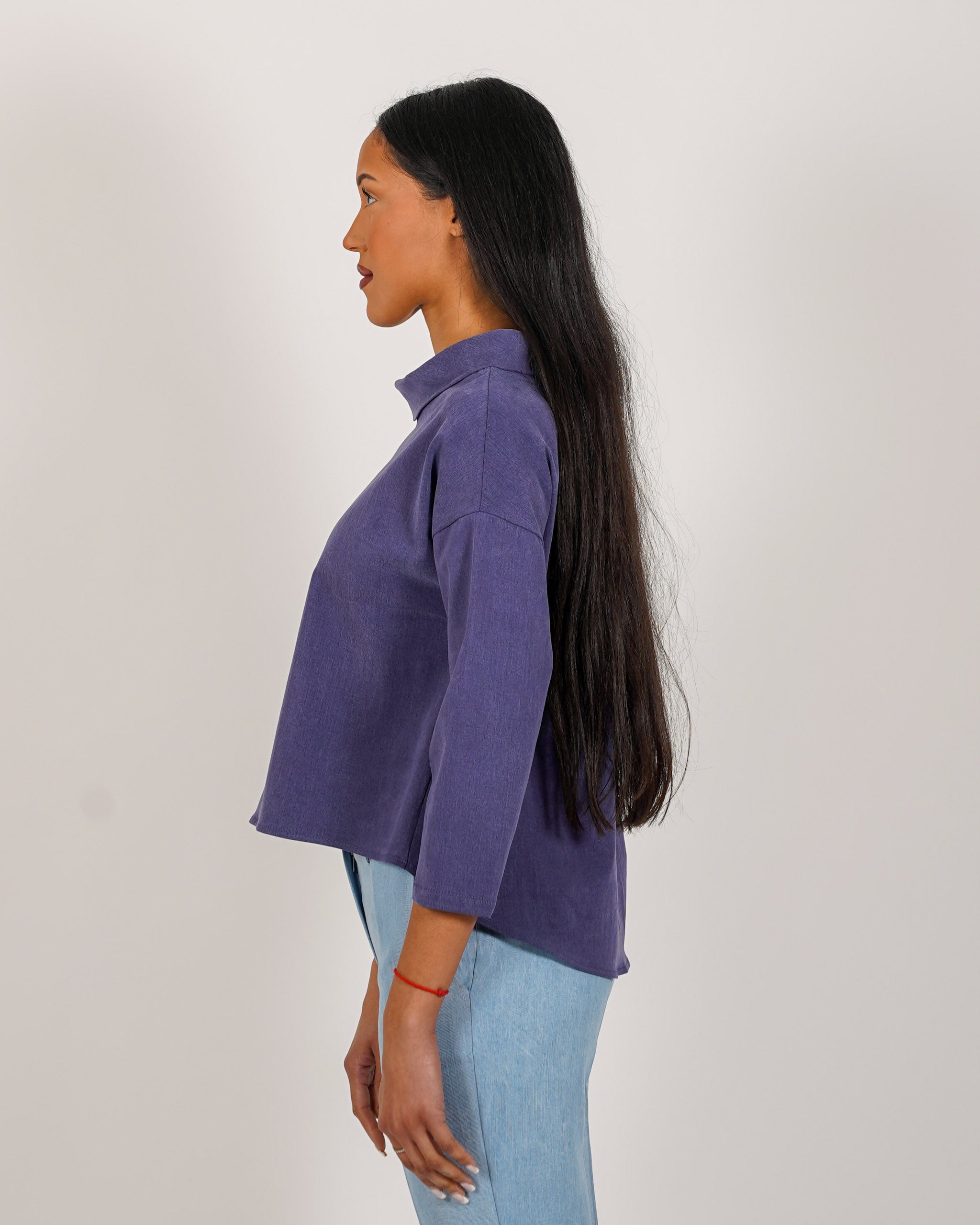 Felpa over con collo a cratere in punto stoffa - Cassibile