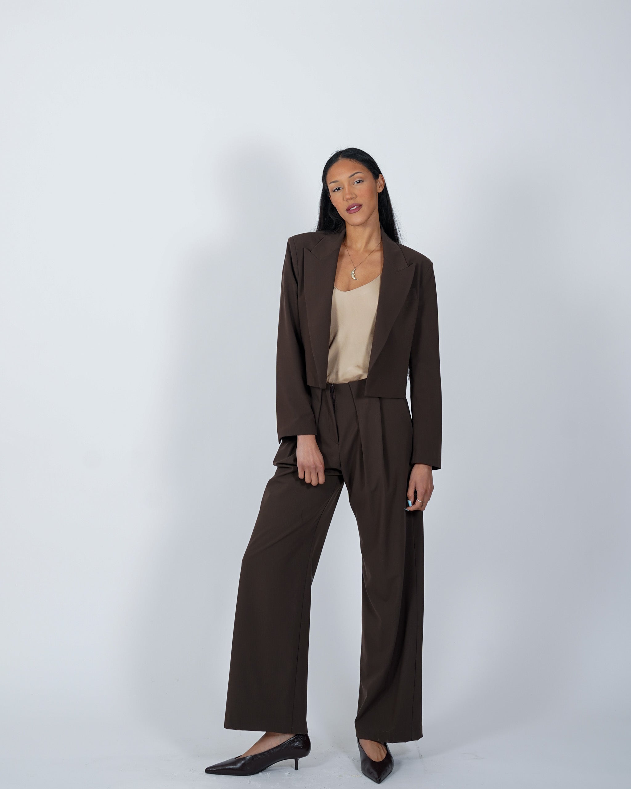 Spencer giacca cropped con rever a lancia - Sadica