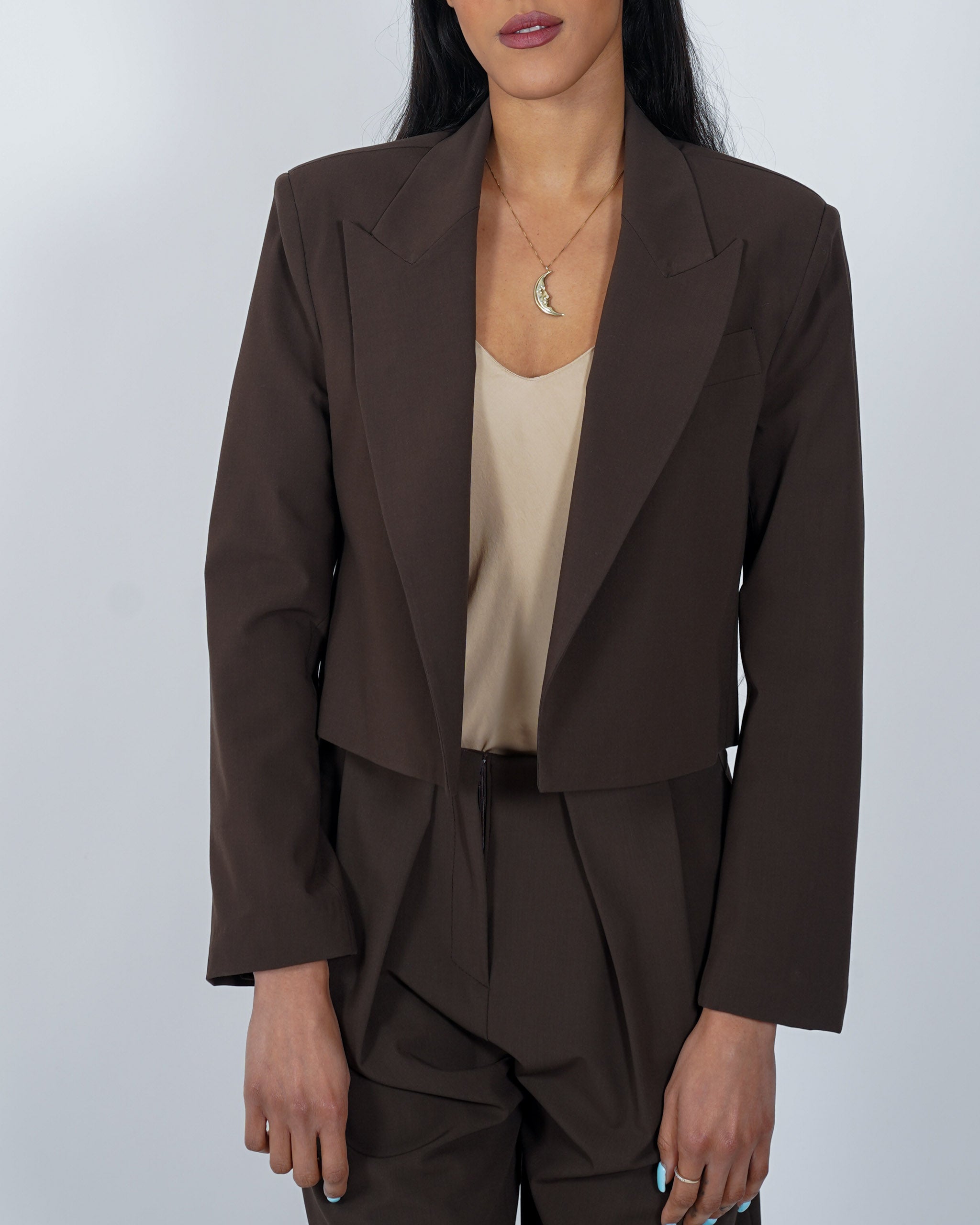 Spencer giacca cropped con rever a lancia - Sadica