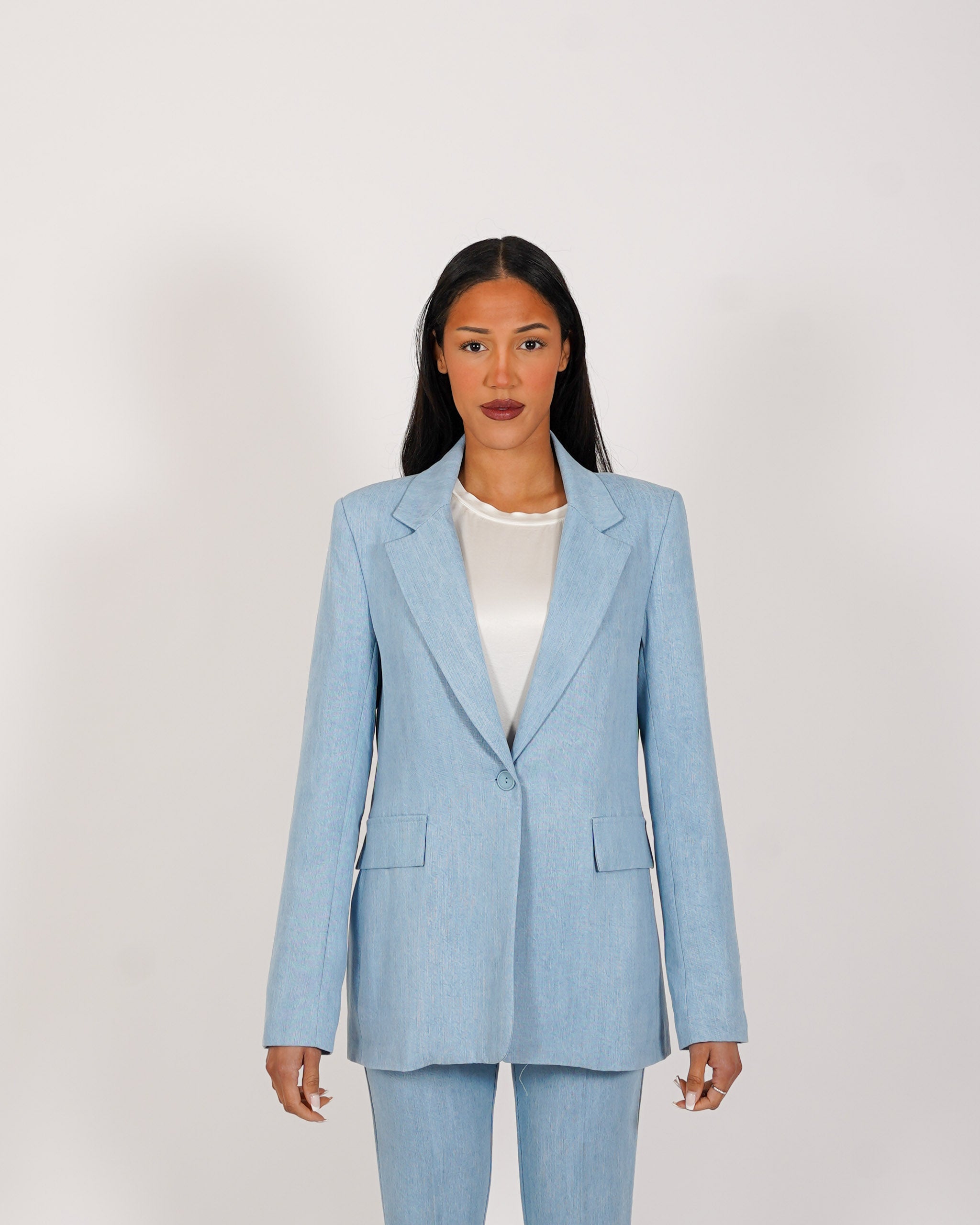 Giacca monopetto in tessuto chambray - Mimica