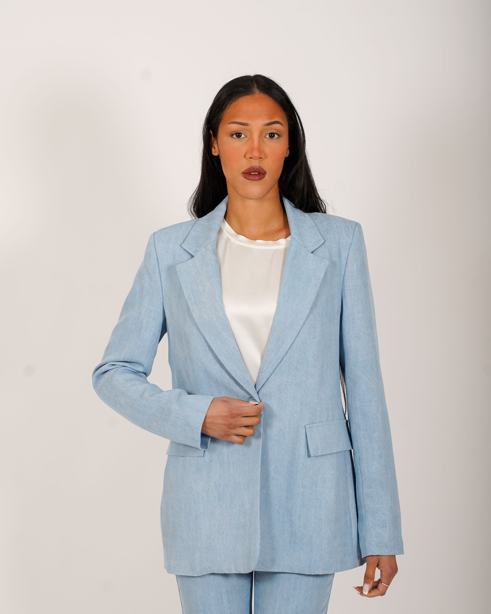 Giacca monopetto in tessuto chambray - Mimica