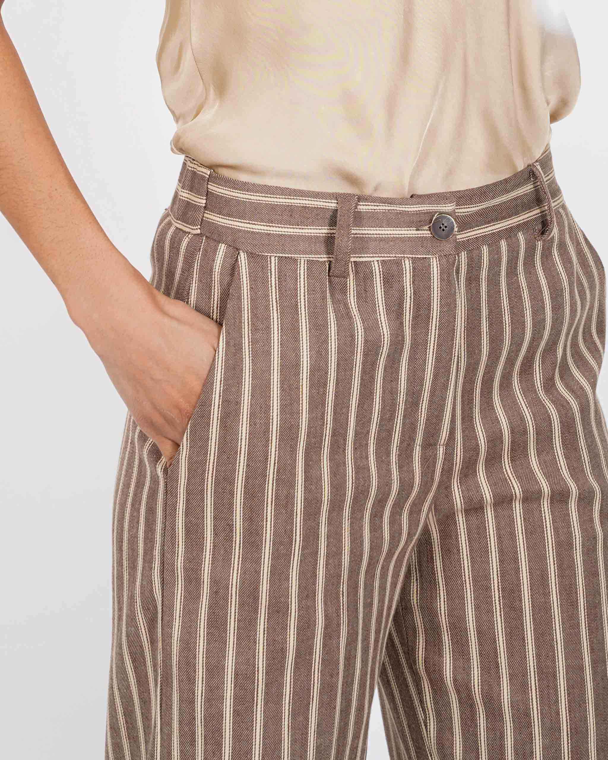 Pantaloni gamba larga gessata - Talanga