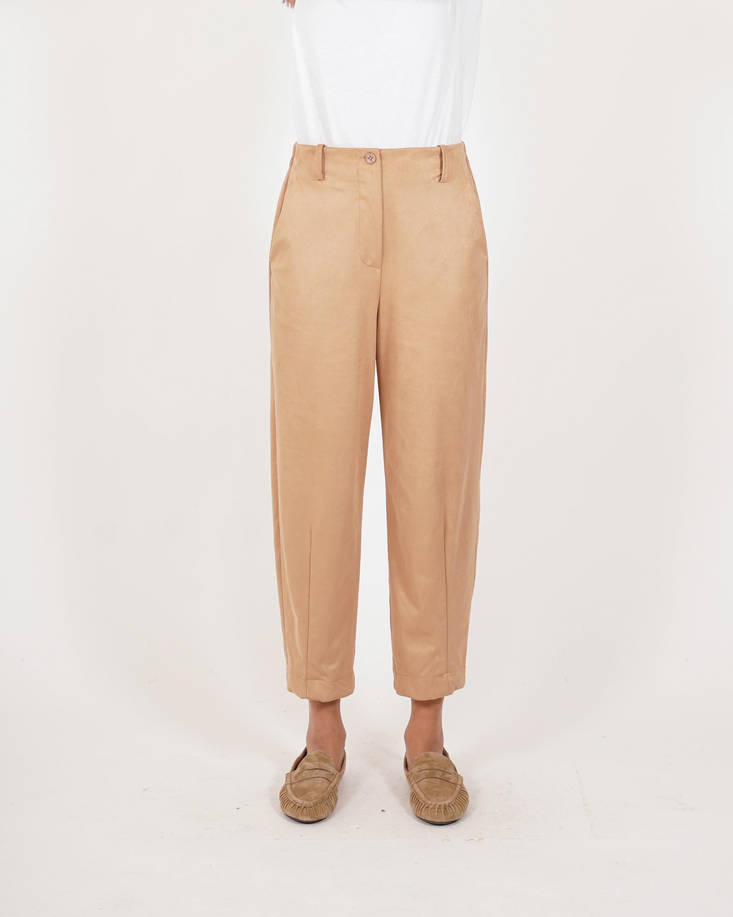 Pantaloni cropped in ecocamoscio - Idrissa