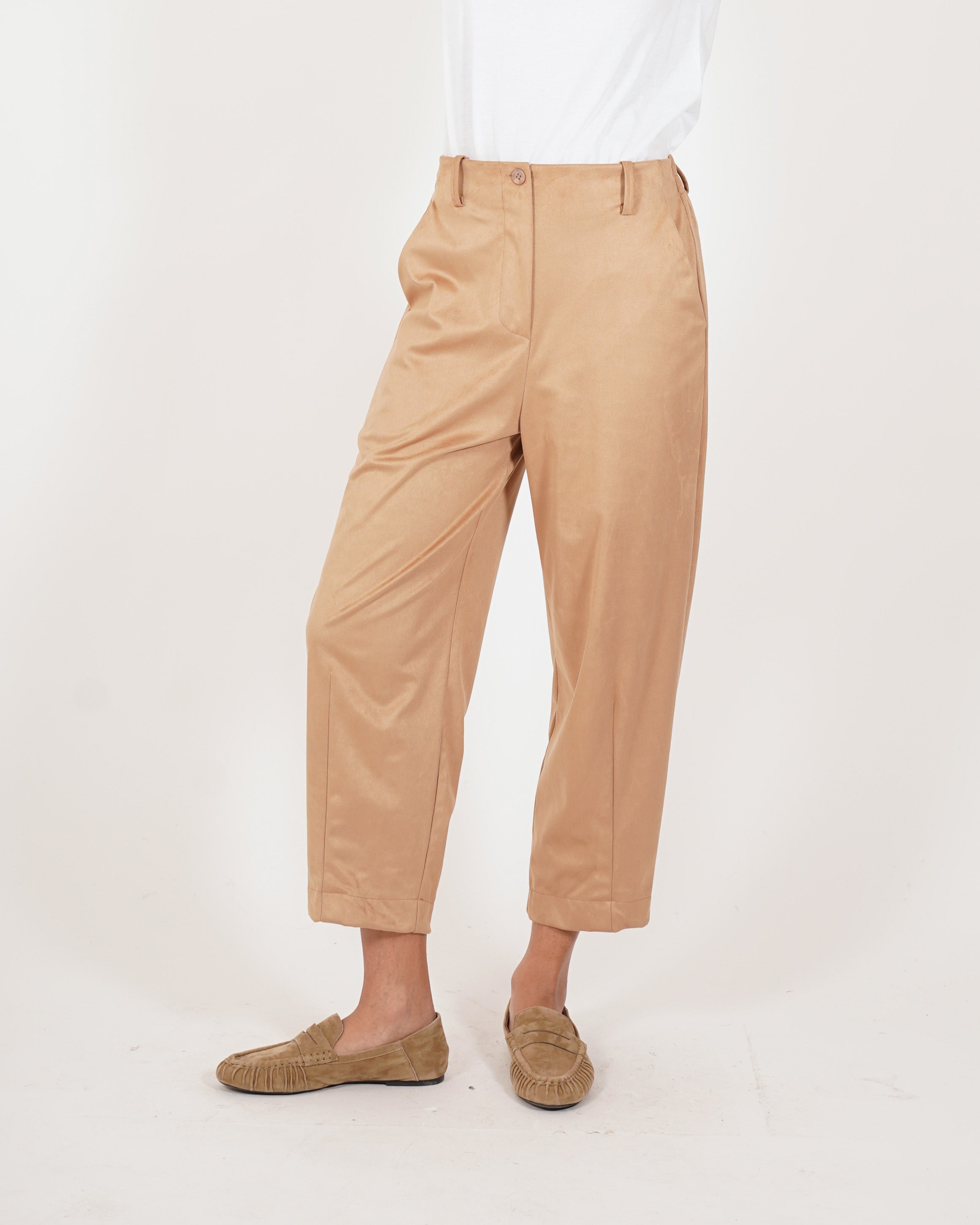 Pantaloni cropped in ecocamoscio - Idrissa