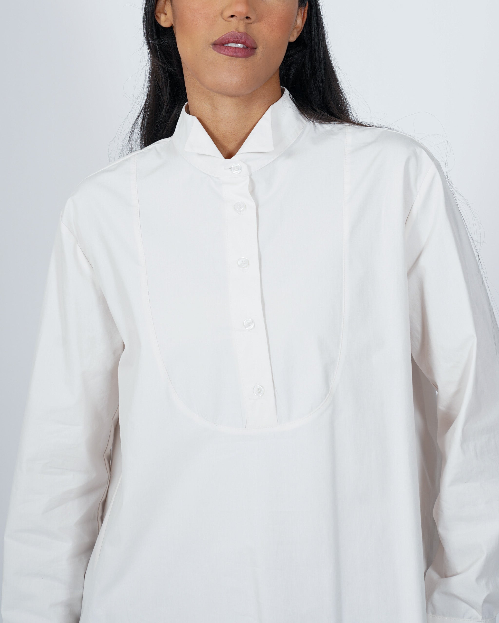 Camicia con dettagli frontali in cotone - Nebulosa
