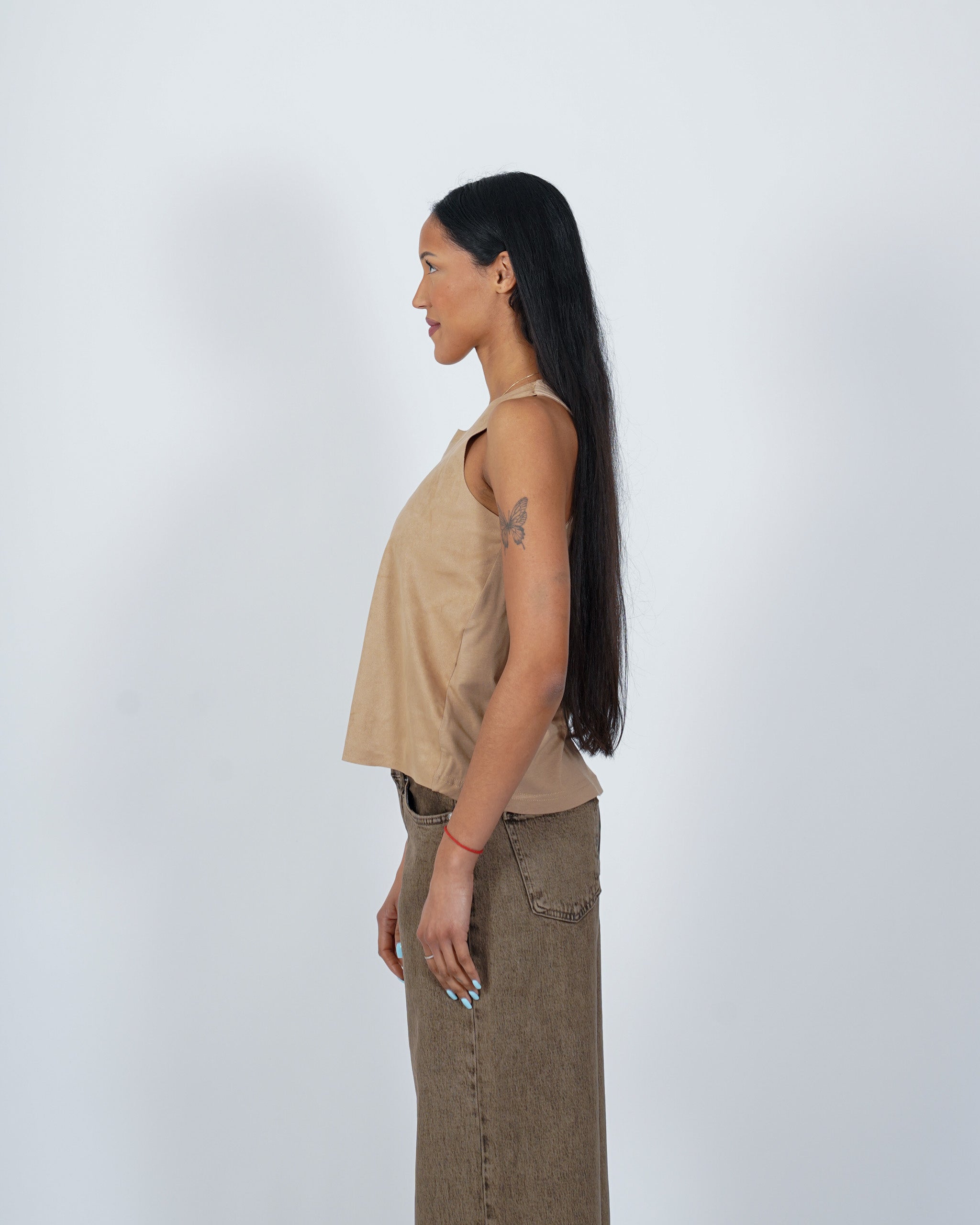 Canotta in ecocamoscio e viscosa - Genesia