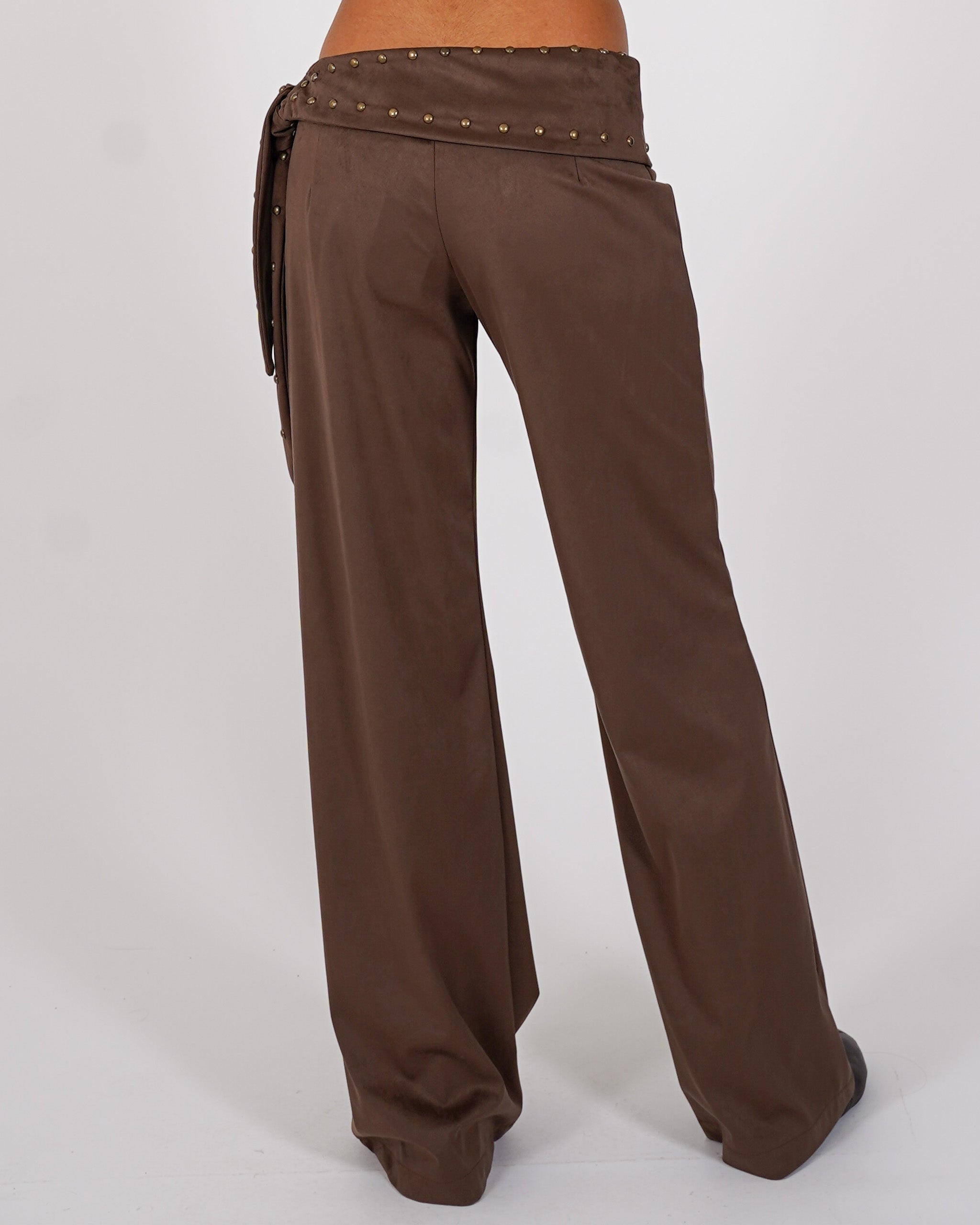 Pantaloni con cinture in ecocamoscio - Baldina