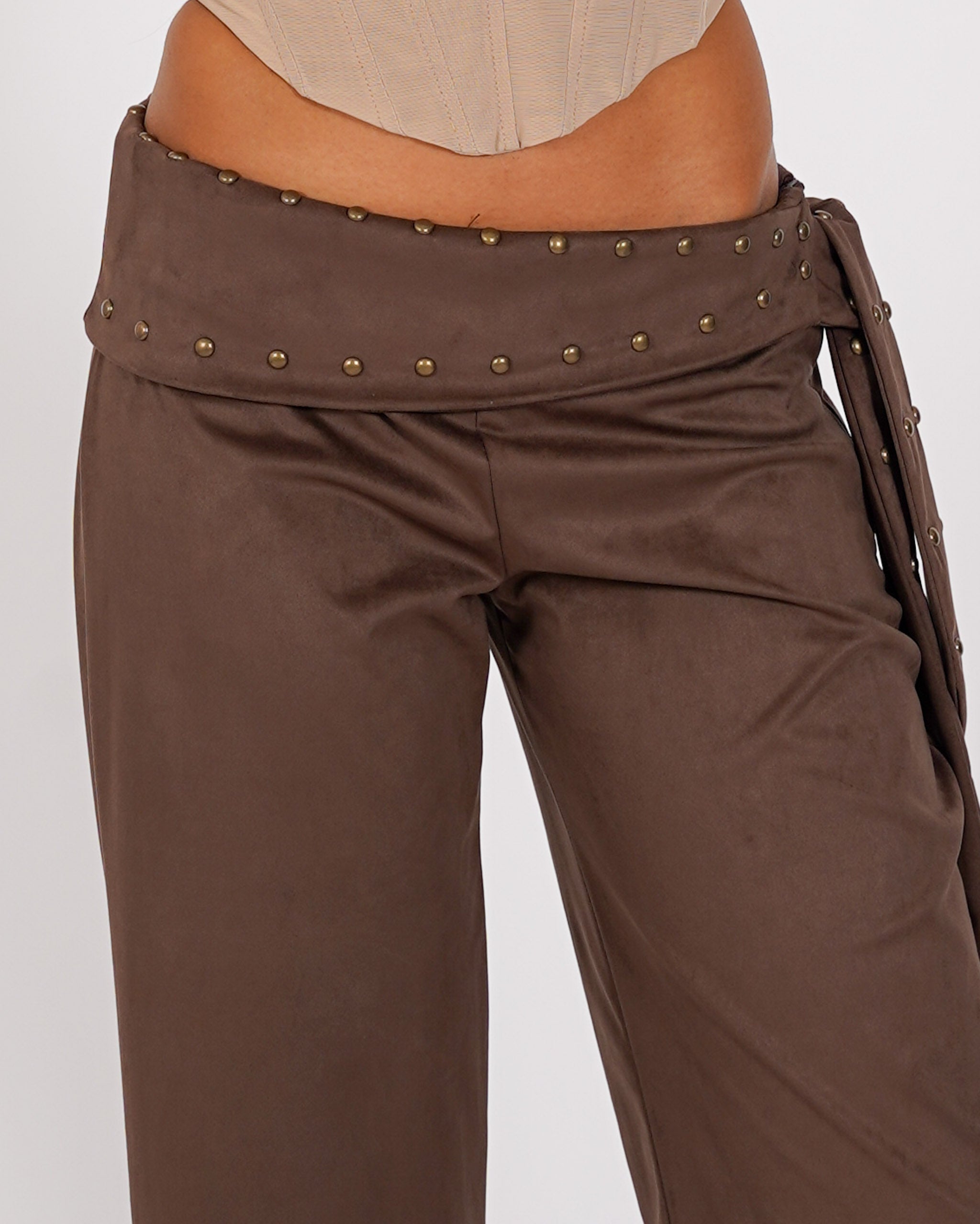 Pantaloni con cinture in ecocamoscio - Baldina