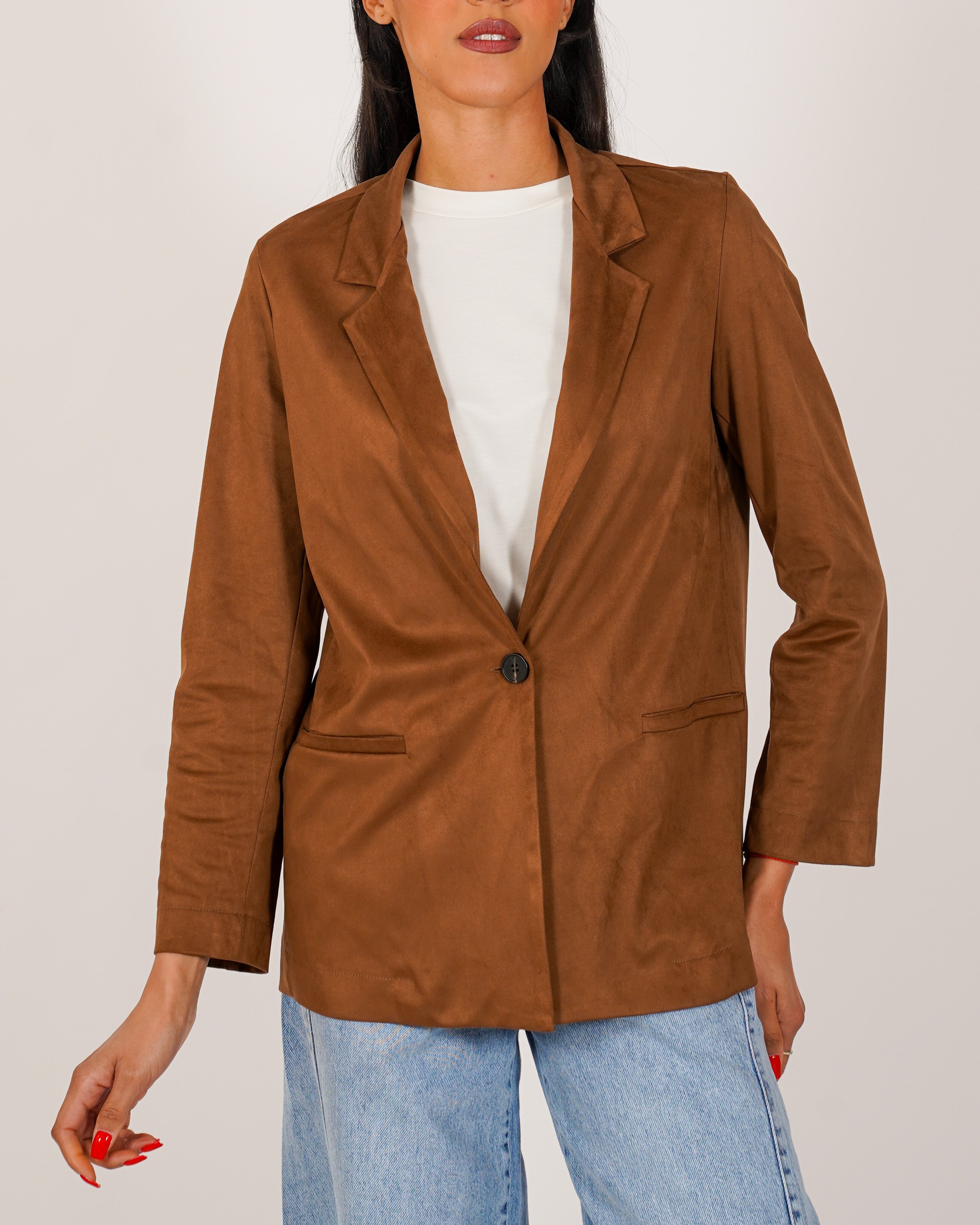 Blazer monopetto in tessuto ecocamoscio - Blinken