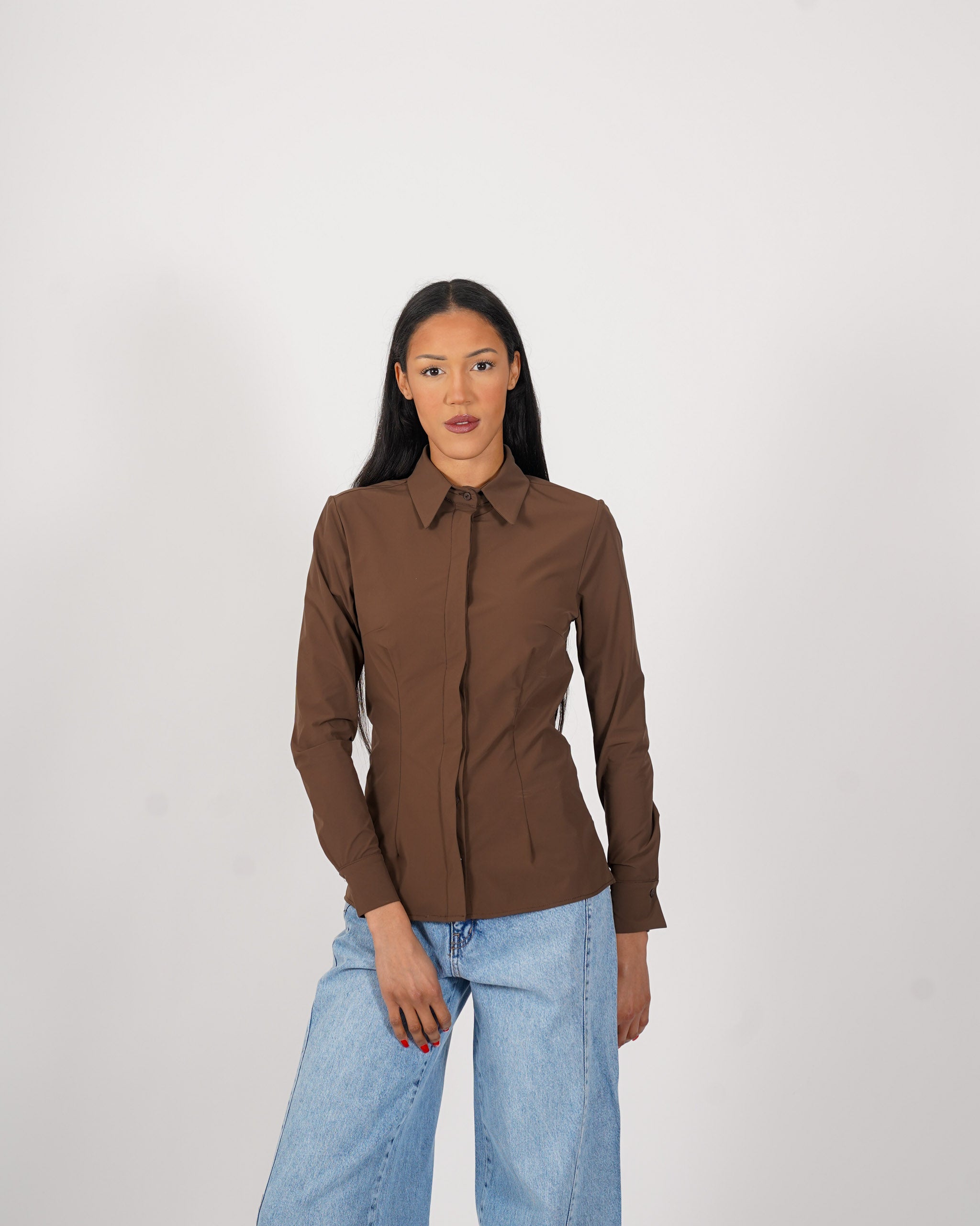 Camicia slim fit in tessuto stretch - Belarda