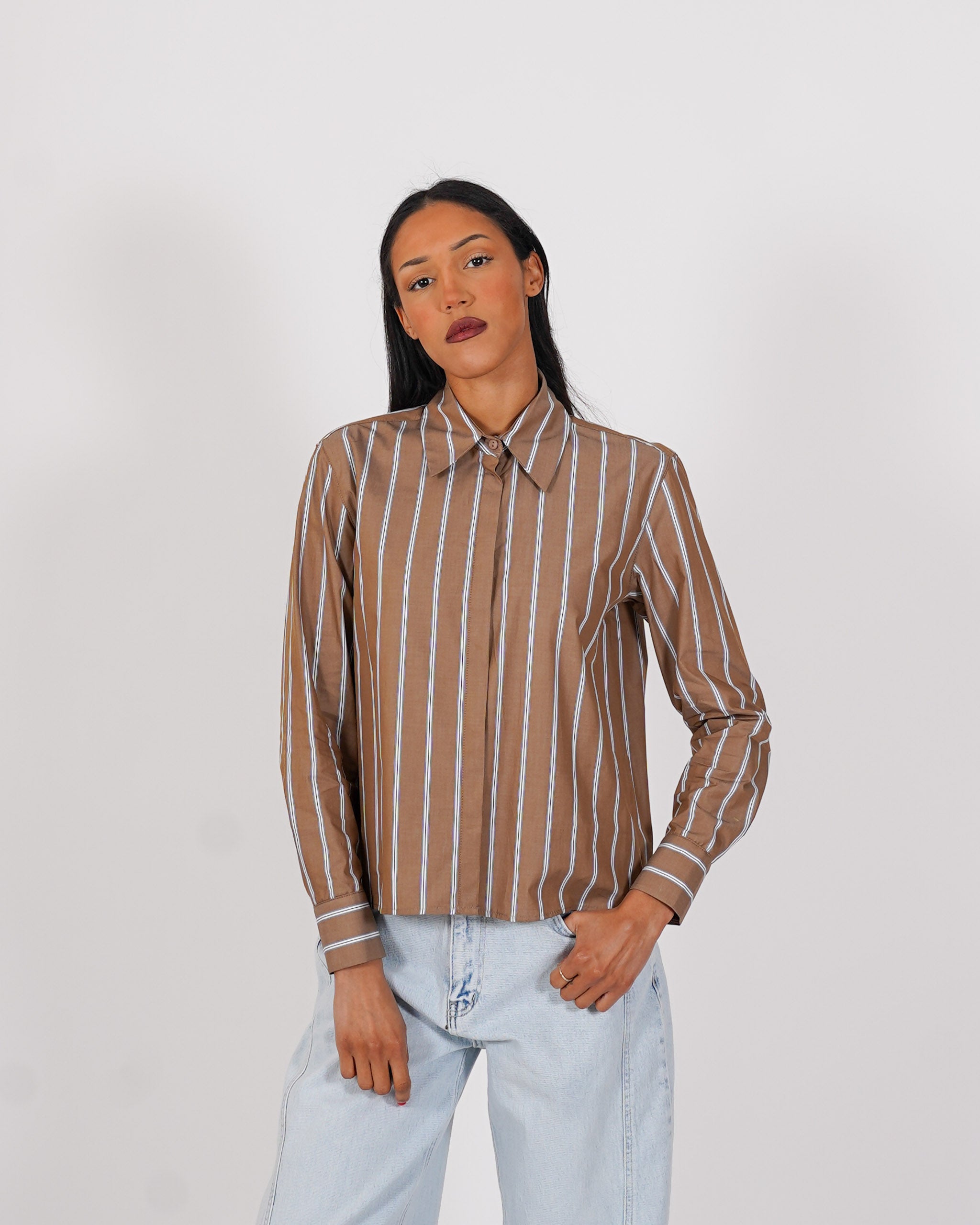 Camicia rigata regular fit in cotone - Fulvia