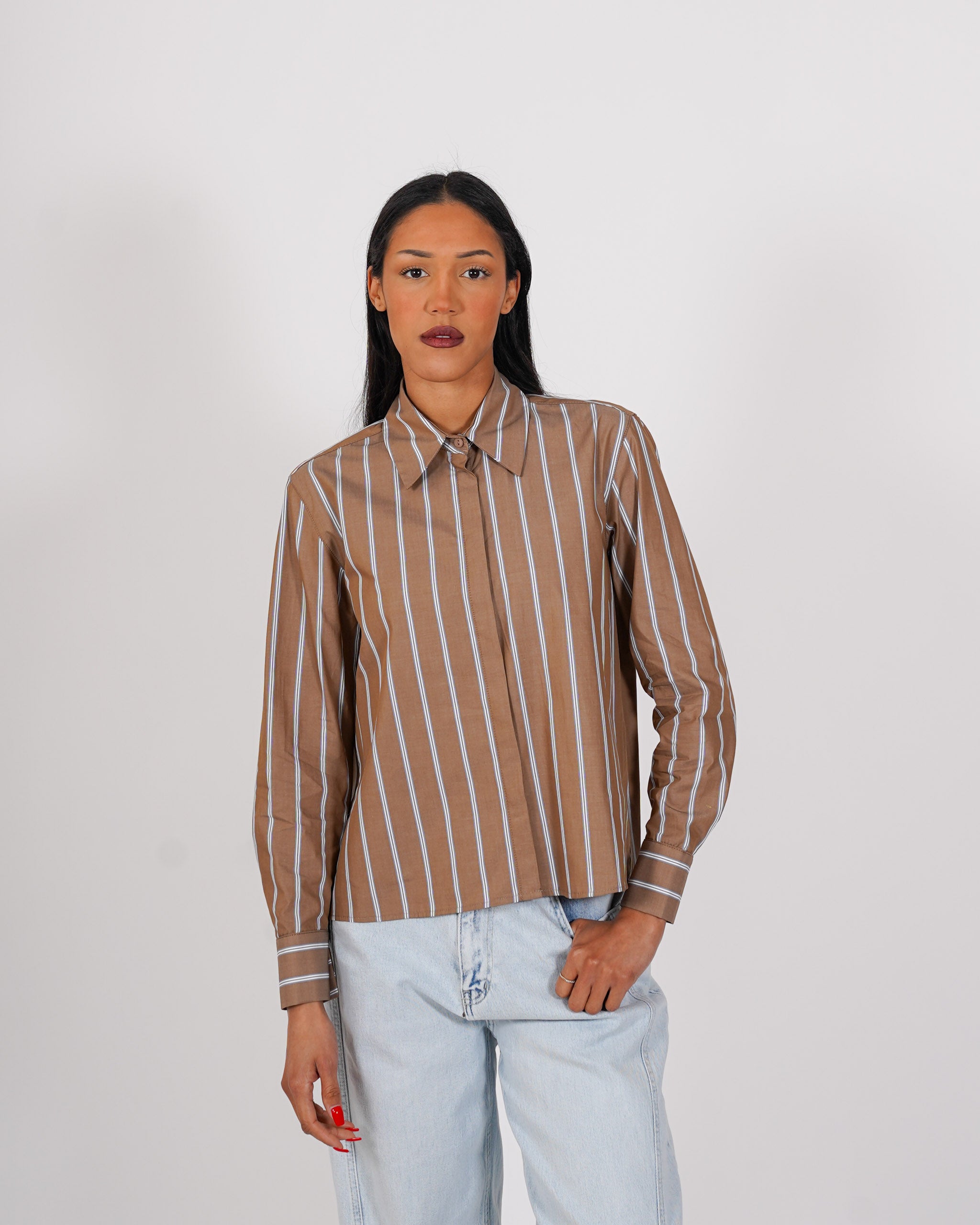 Camicia rigata regular fit in cotone - Fulvia