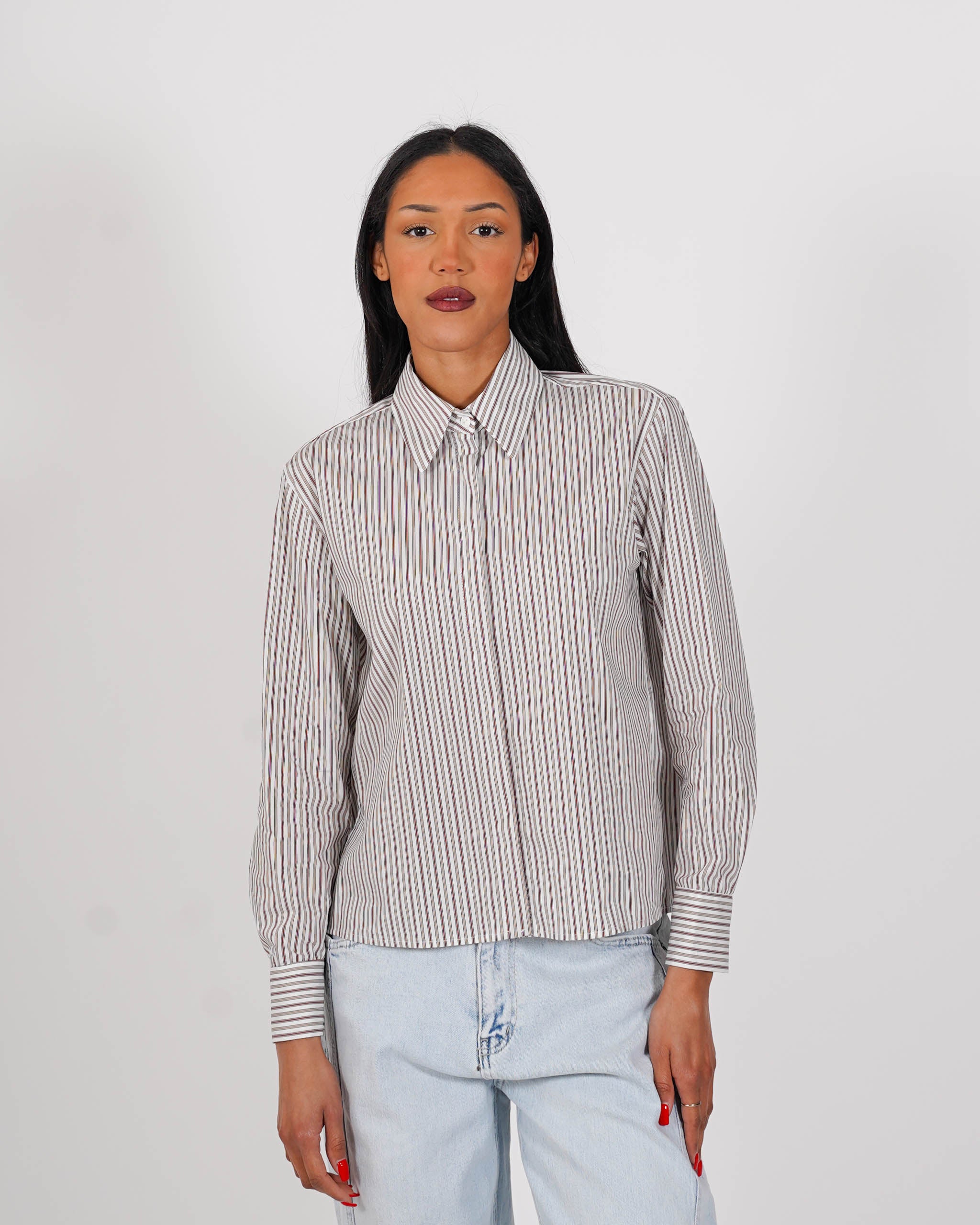 Camicia rigata regular fit in cotone - Fulvia