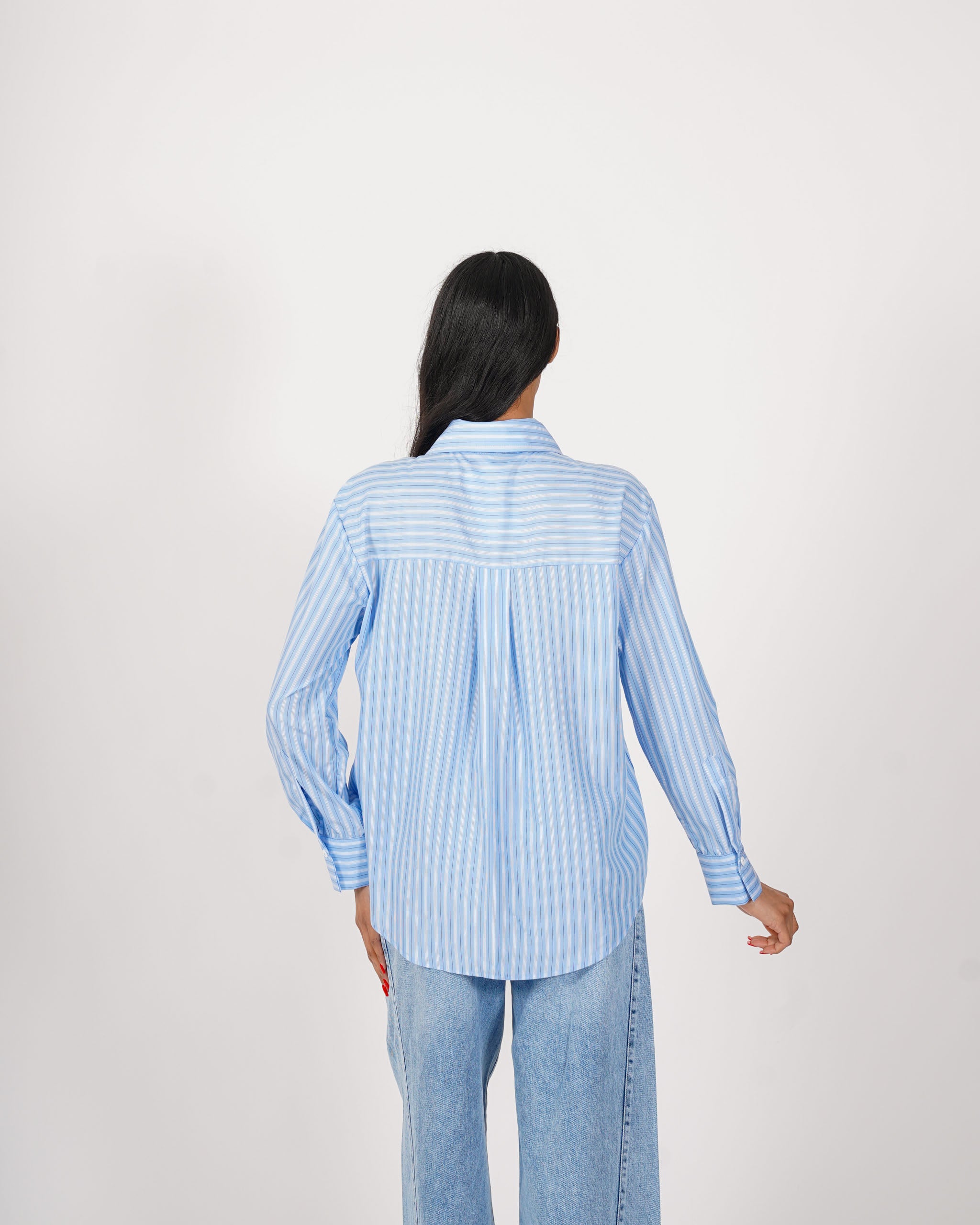 Camicia rigata con bottoni oro - Pacata