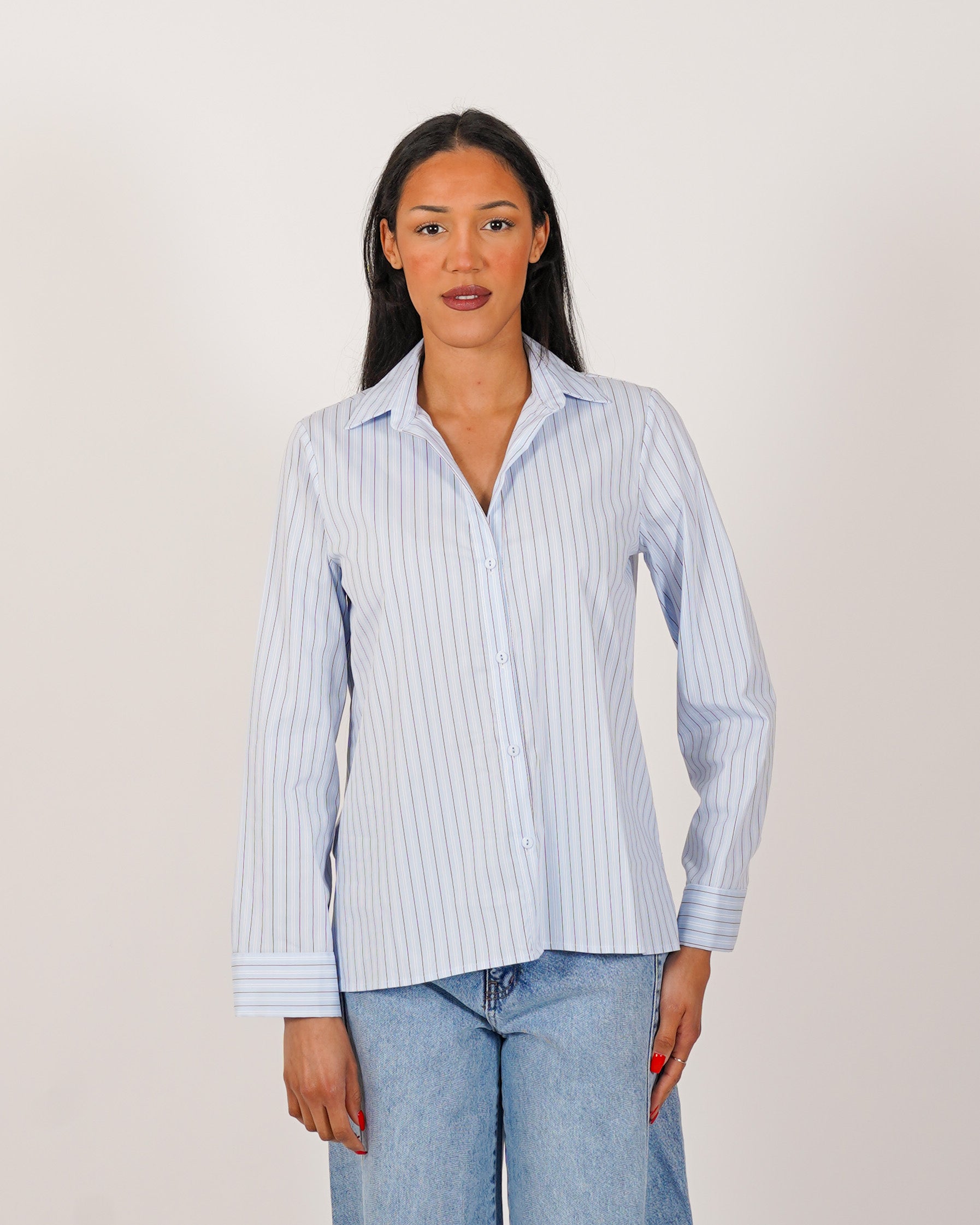 Camicia rigata manica lunga regular fit - Selenia