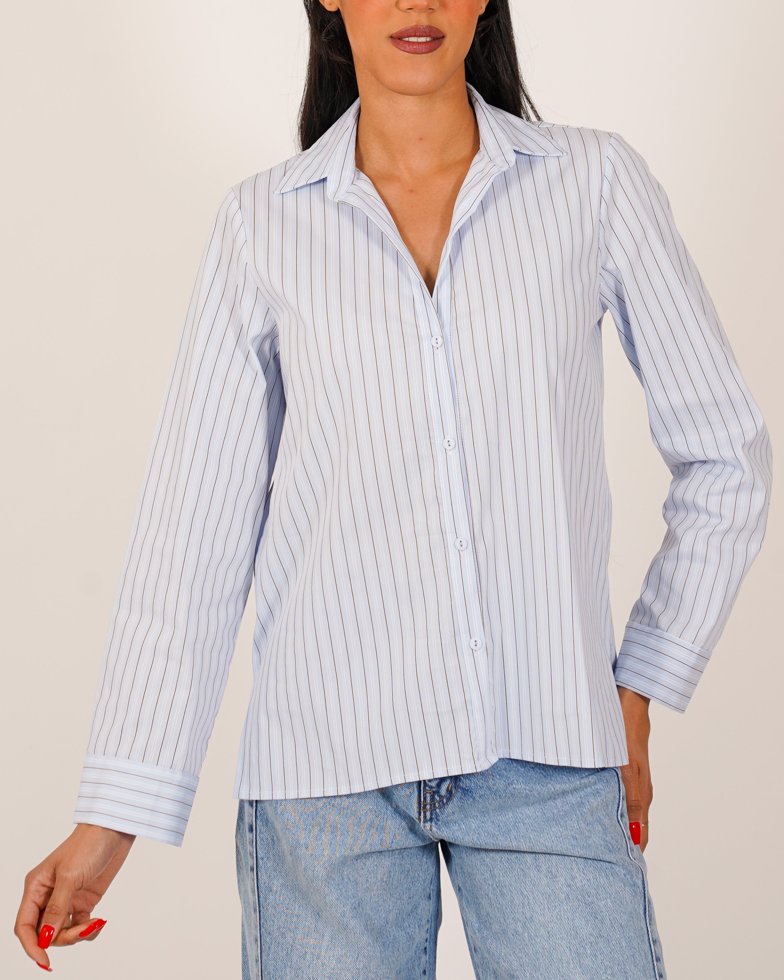 Camicia rigata manica lunga regular fit - Selenia