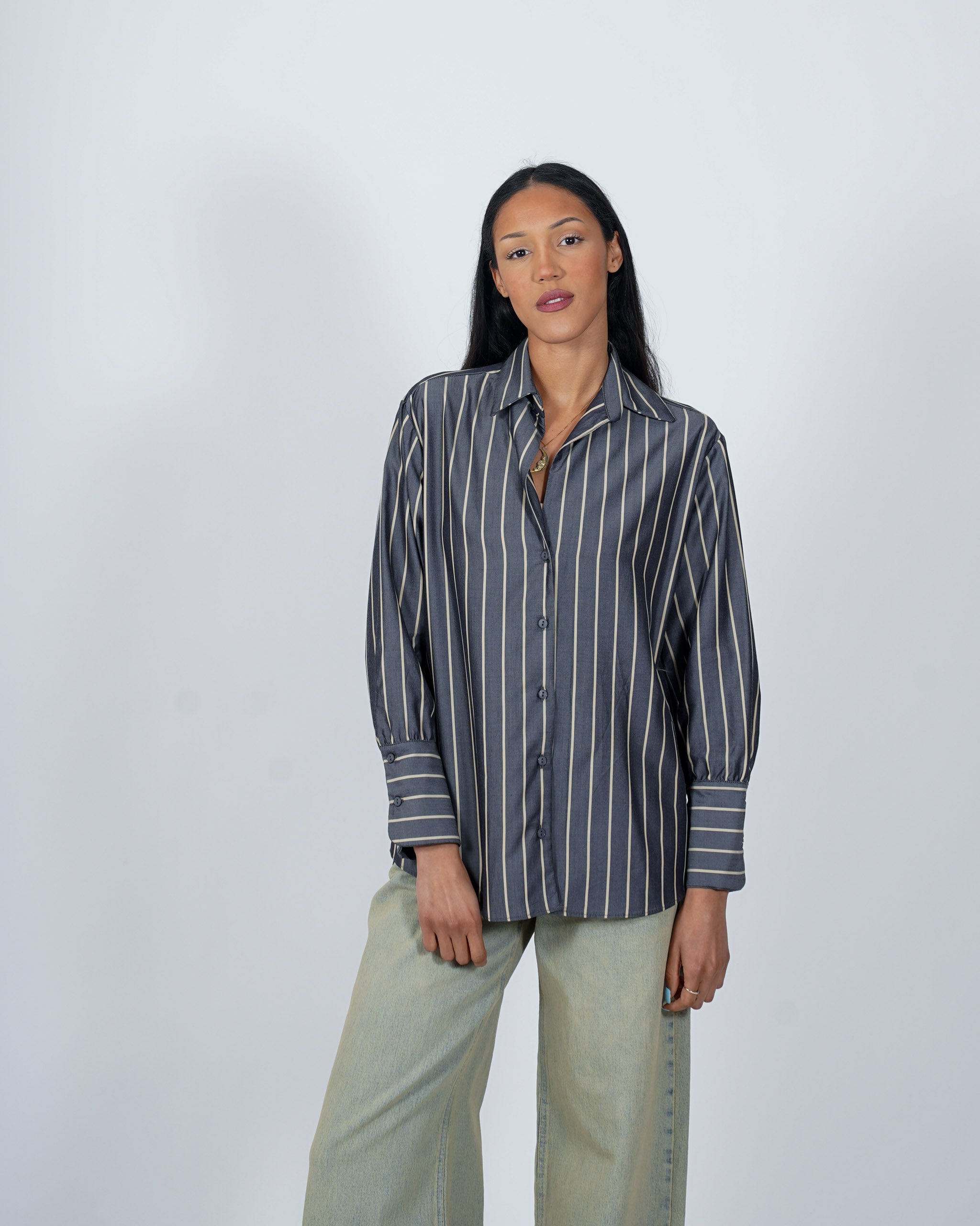 Camicia rigata in cotone - Leggera