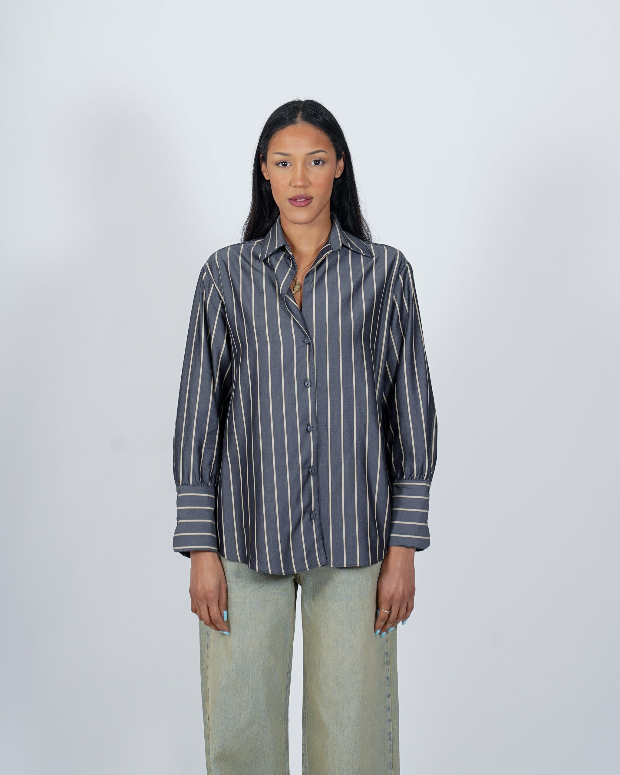 Camicia rigata in cotone - Leggera