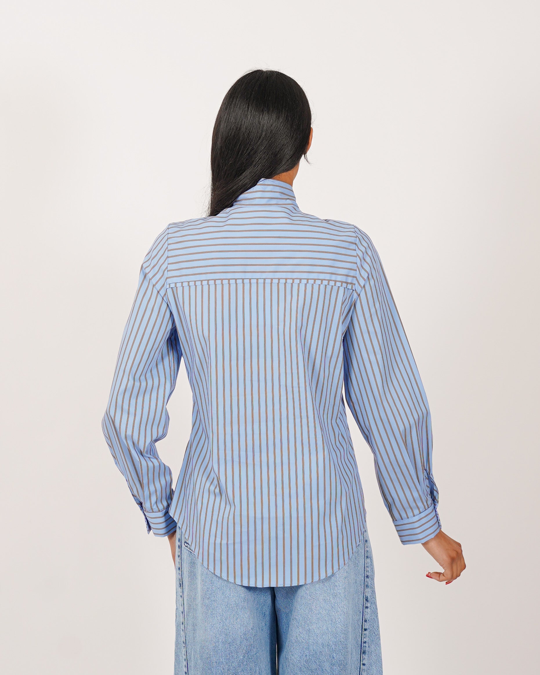 Camicia con fiocco rigata - Biondina