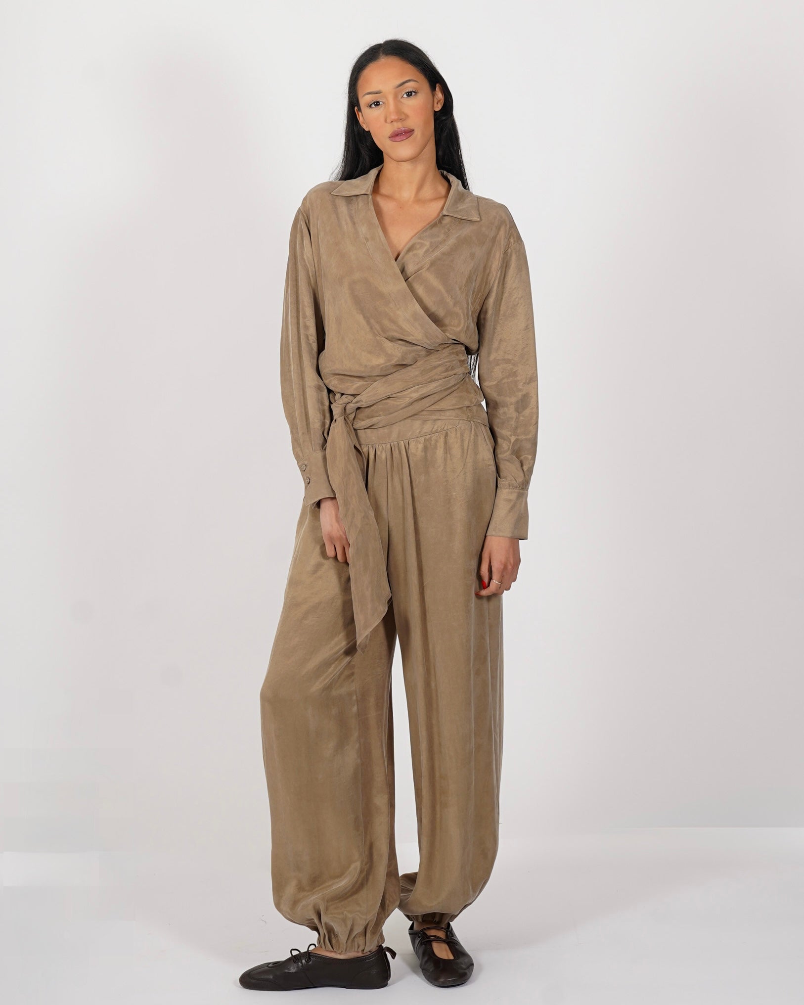 Pantaloni baloon con baschina e tasche - Baraonda