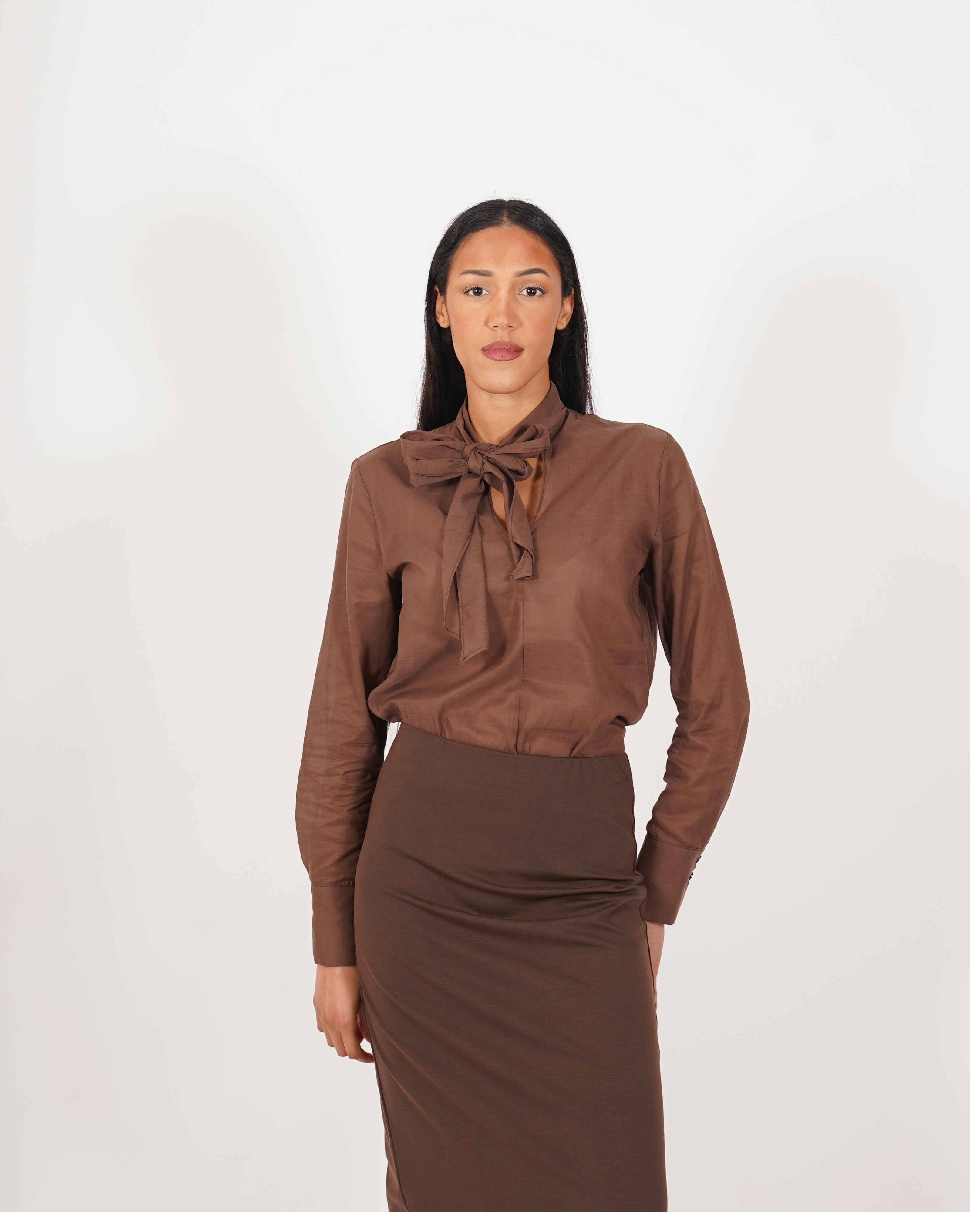 Blusa con chaboud e maniche lunghe - Dorotea