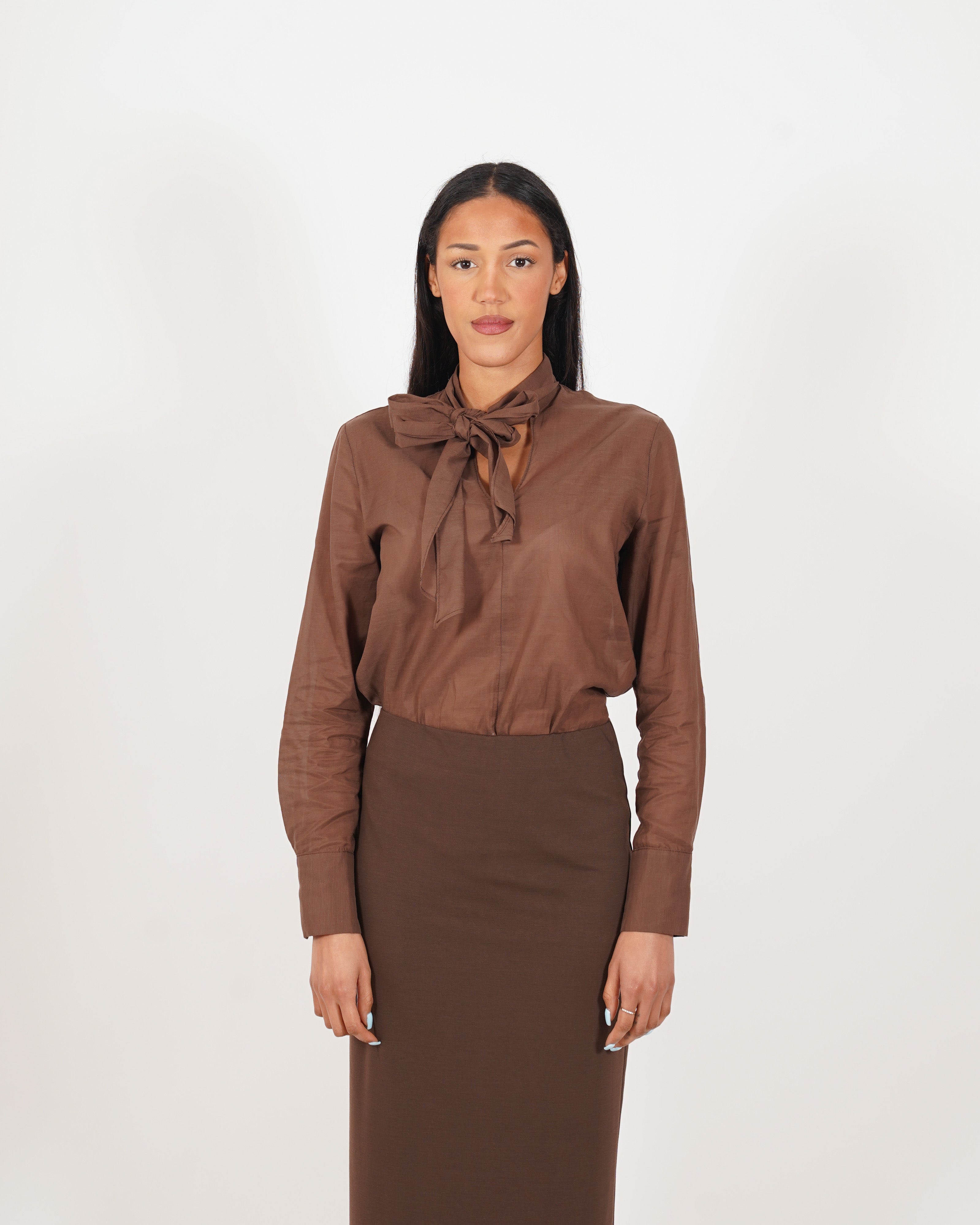 Blusa con chaboud e maniche lunghe - Dorotea