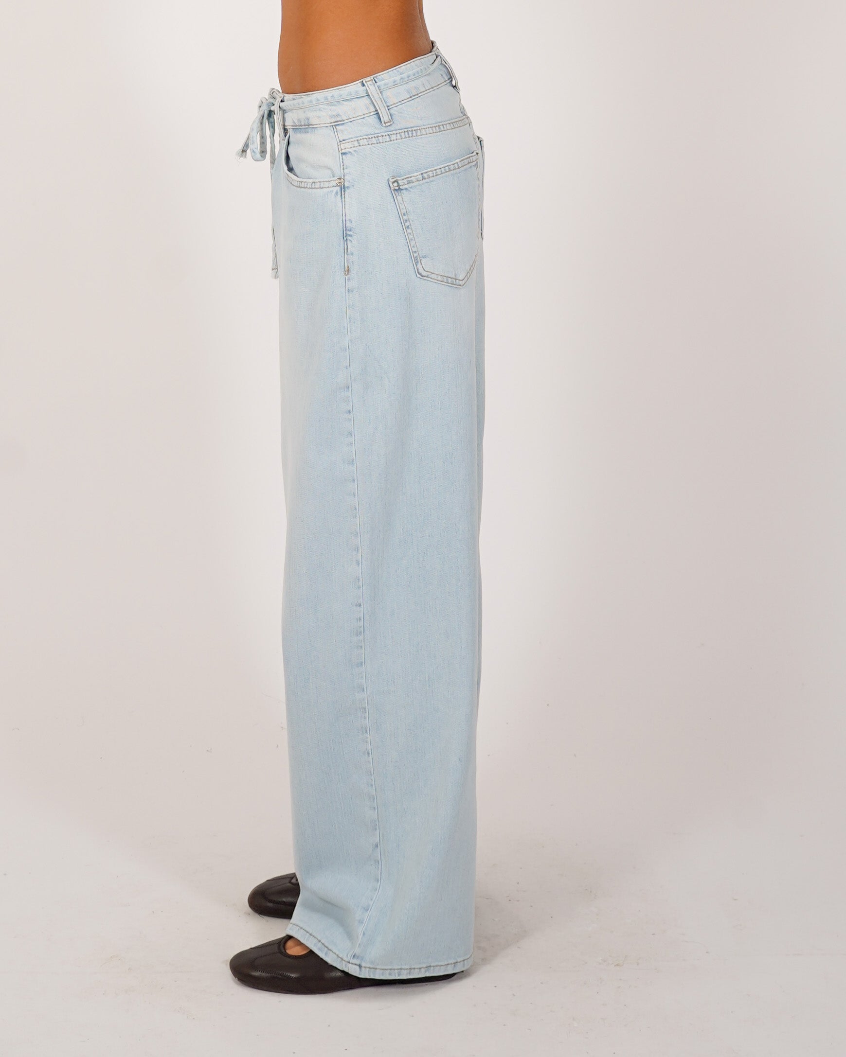 Jeans balloon fit con coulisse in tela denim - Urgente