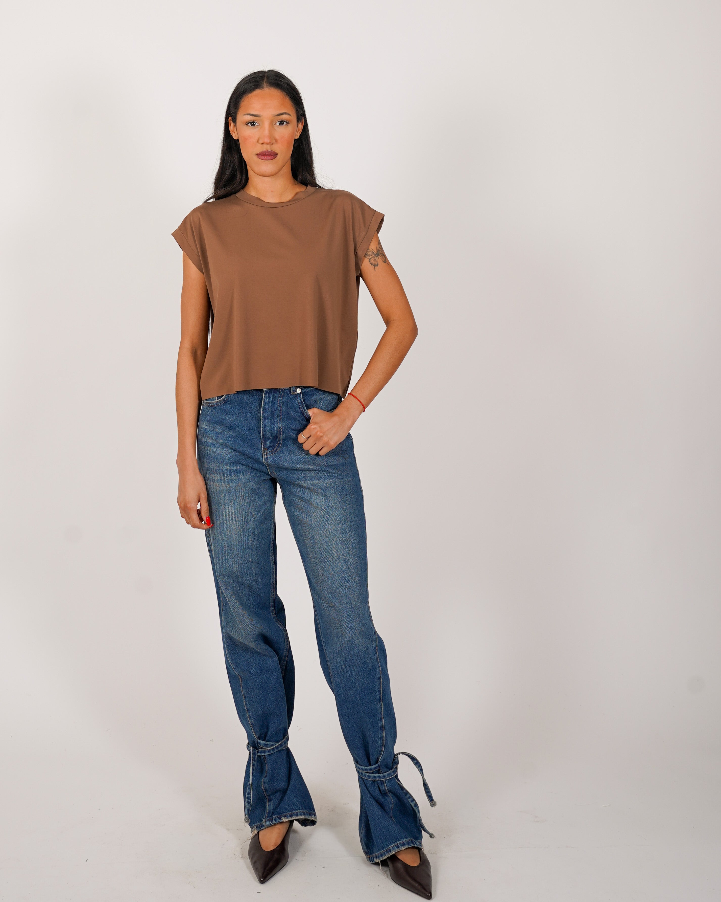 Jeans con coulisse alla caviglia in tela denim - Tossica